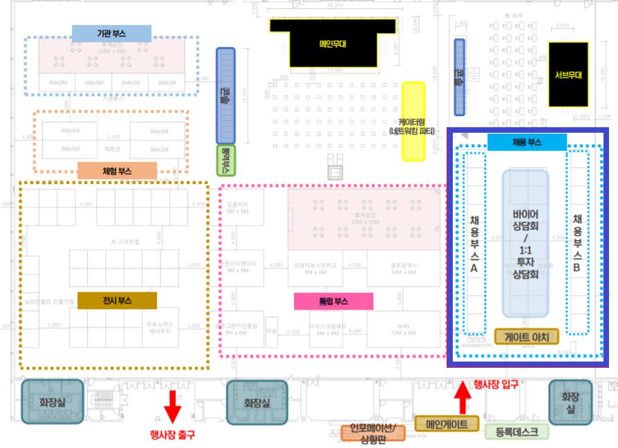 ‘AICON 광주 2021’의 채용박람회가 열리는 김대중컨벤션센터 1층 전시홀. (사진=AI 컨퍼런스 사무국 제공).