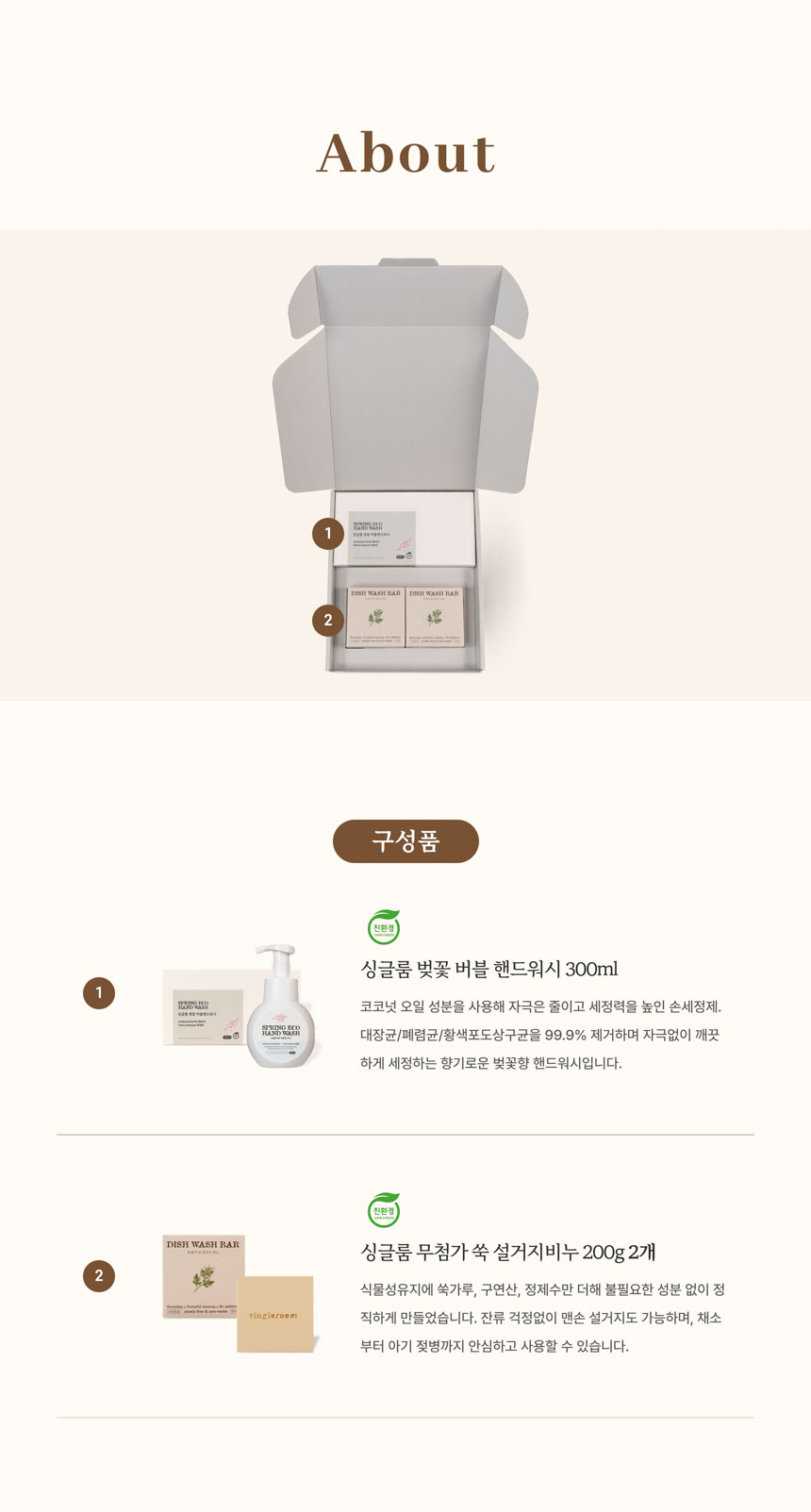 싱글룸 주방1종 욕실1종 친환경 인증 선물세트 (여울)