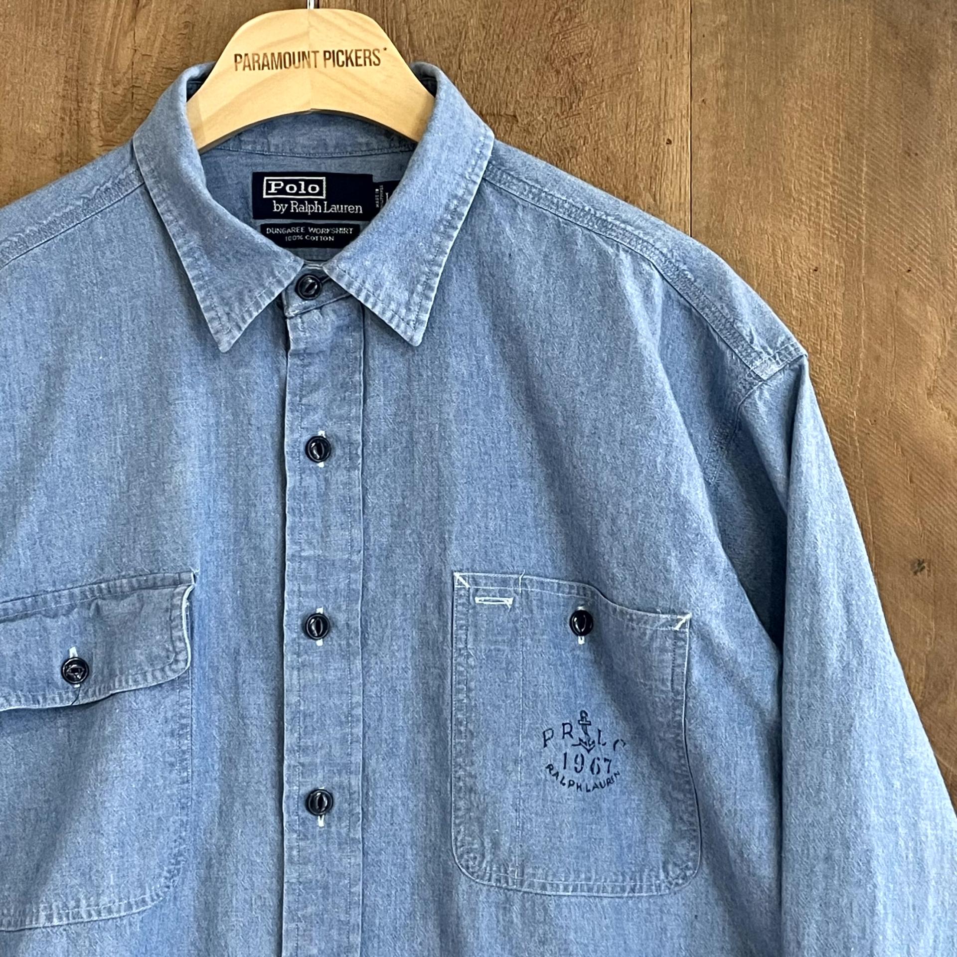 RALPH LAUREN CHAMBRAY DUNGAREE WORK SHIRT (105) : Paramount