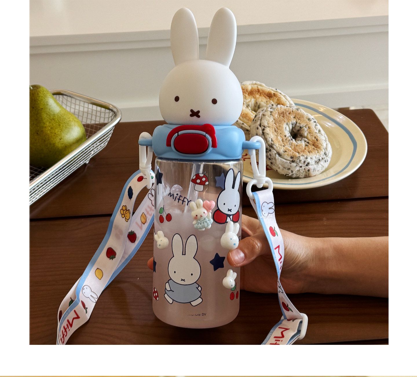 썸머 미피 트라이탄 플라스틱 빨대컵 (4종) 480ml 스트립 목걸이 물병