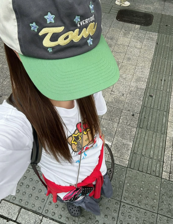 바다에간 키티 순면 반팔 티셔츠 (화이트) 캐릭터 빅사이즈 여름 반팔