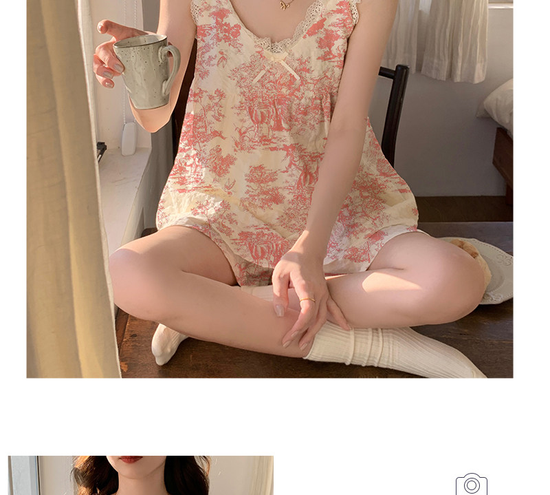 뜨왈 캡내장 민소매 여름 잠옷 (4컬러) 나시 반바지 파자마 세트
