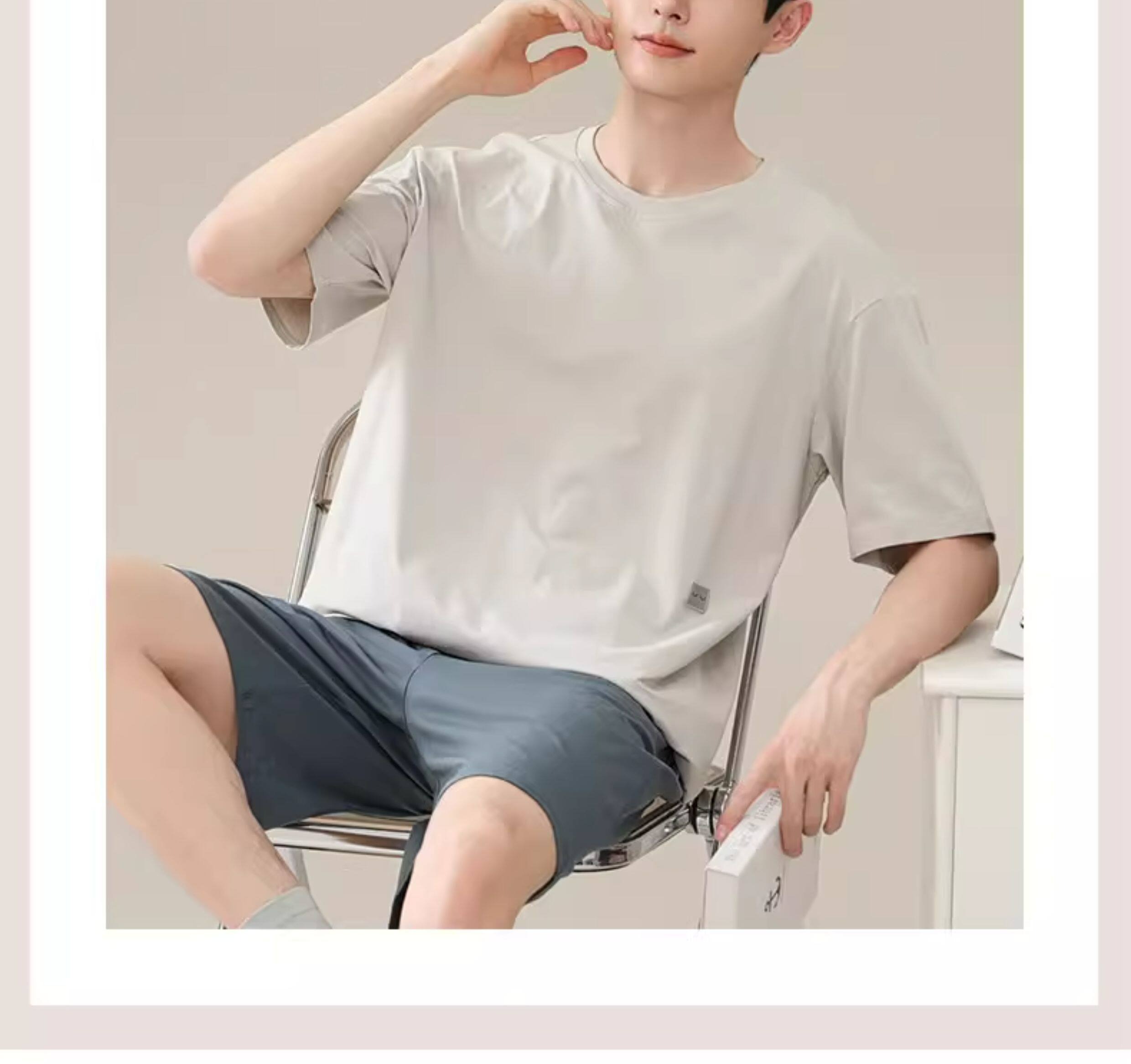 남성 여름 아이스 모달 여름 잠옷 (8종) 반팔 반바지 상하세트