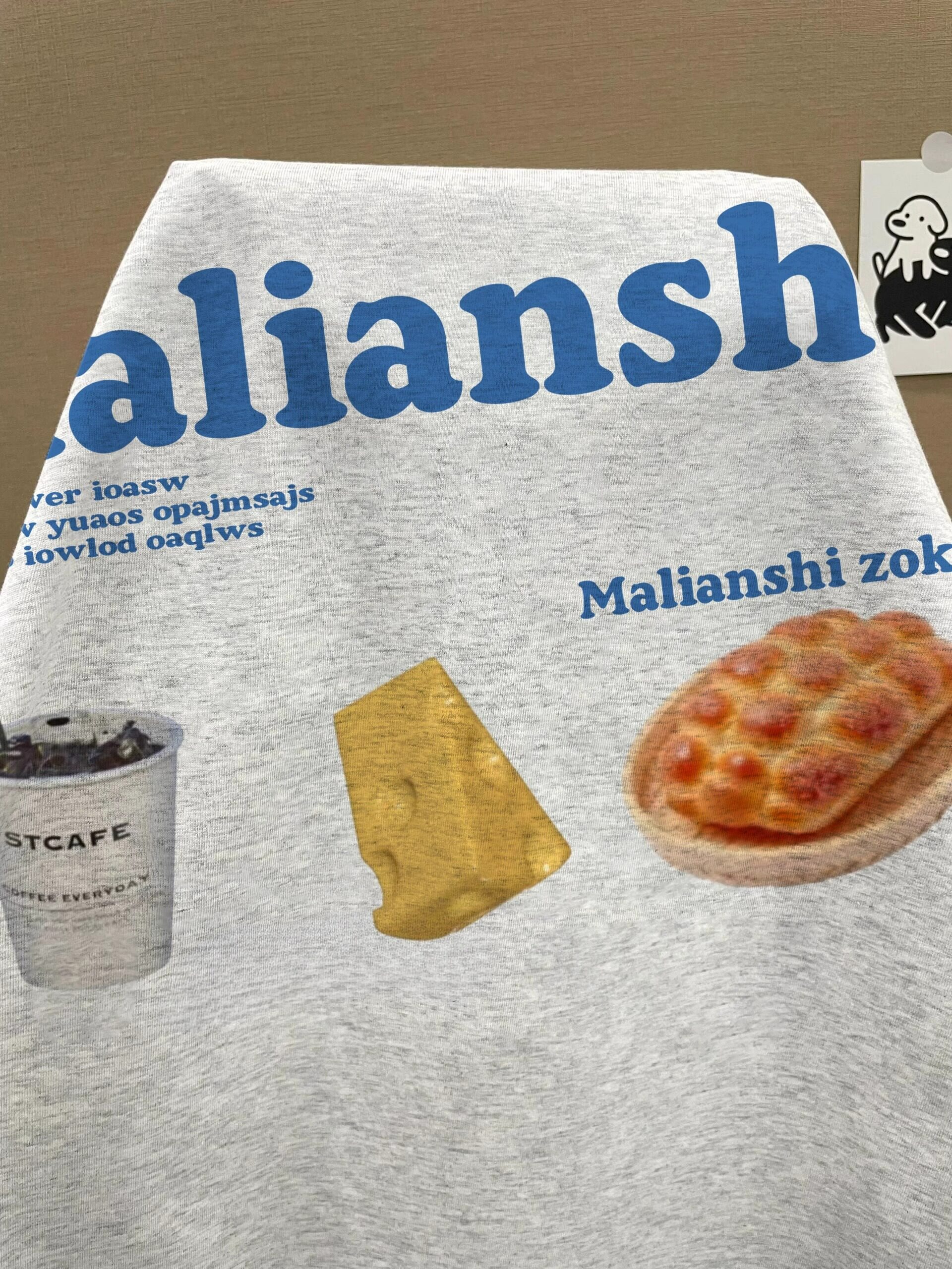 Malianshi 순면 여름 반팔 티셔츠 (그레이) 남녀공용 빅사이즈티