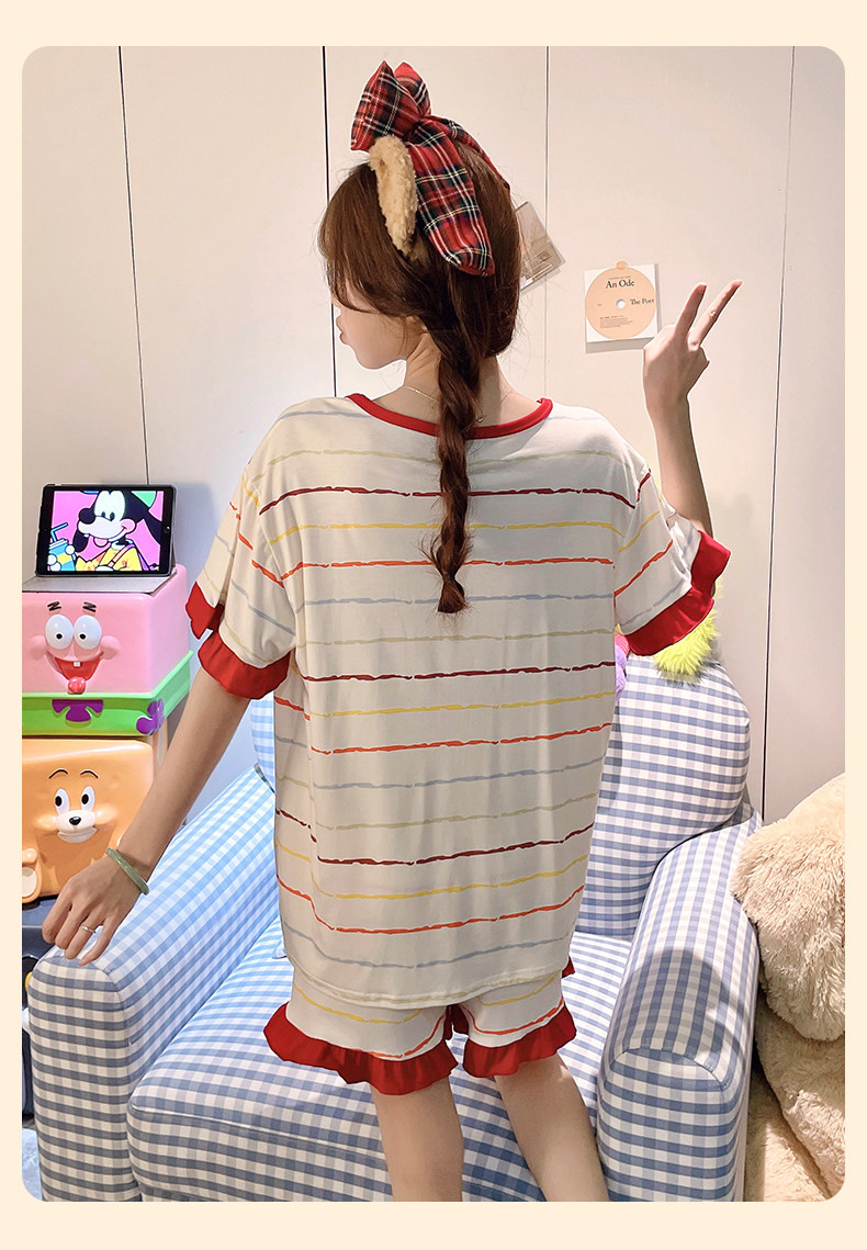 헬로키티 모달 브라탑 반팔 반바지 잠옷 (화이트) 캡내장 비스코스 빅사이즈 파자마