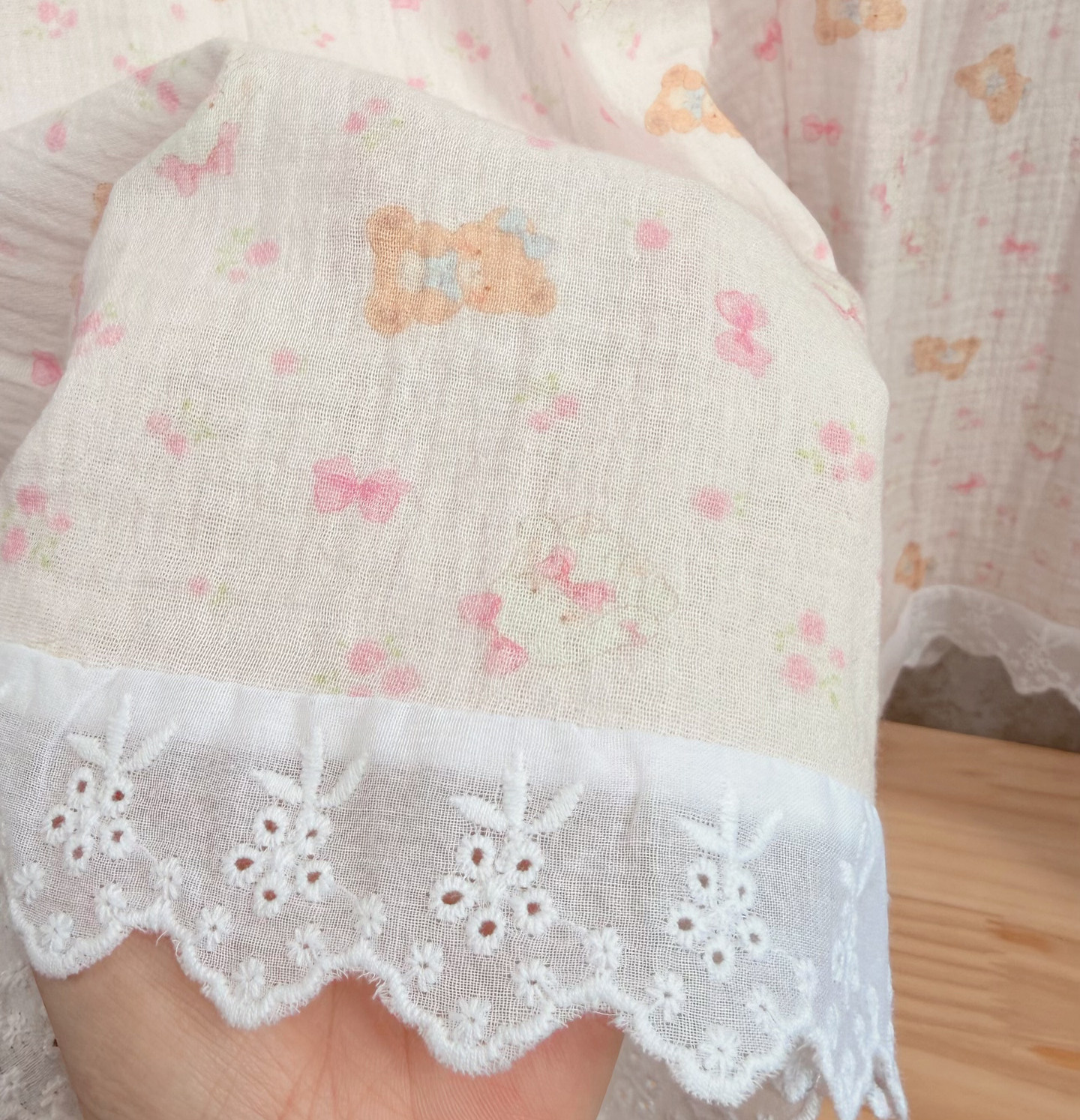 여성용 순면 이중 거즈 잠옷 바지 (9종) 여름 7부 홈웨어 루즈핏 레이스 파자마