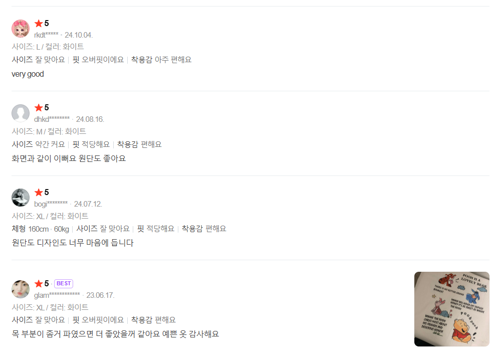 곰돌이푸 티거 반팔 순면 티셔츠 (그레이, 화이트) 디즈니 캐릭터 반팔 티셔츠