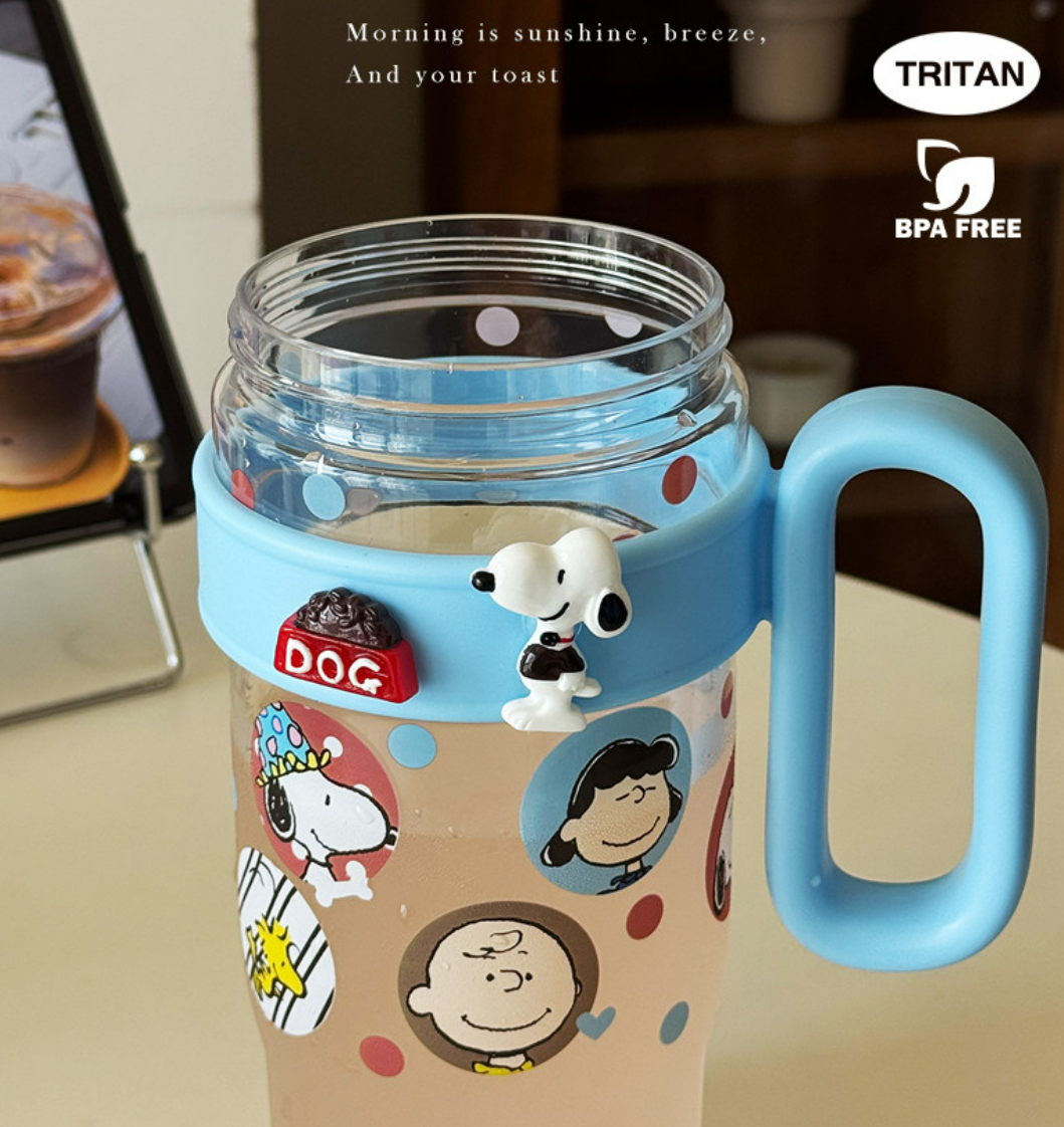 스누피 대용량 빨대 물병 1060ml (2종) 빨대컵 아이스 주전자 차거름망 포함
