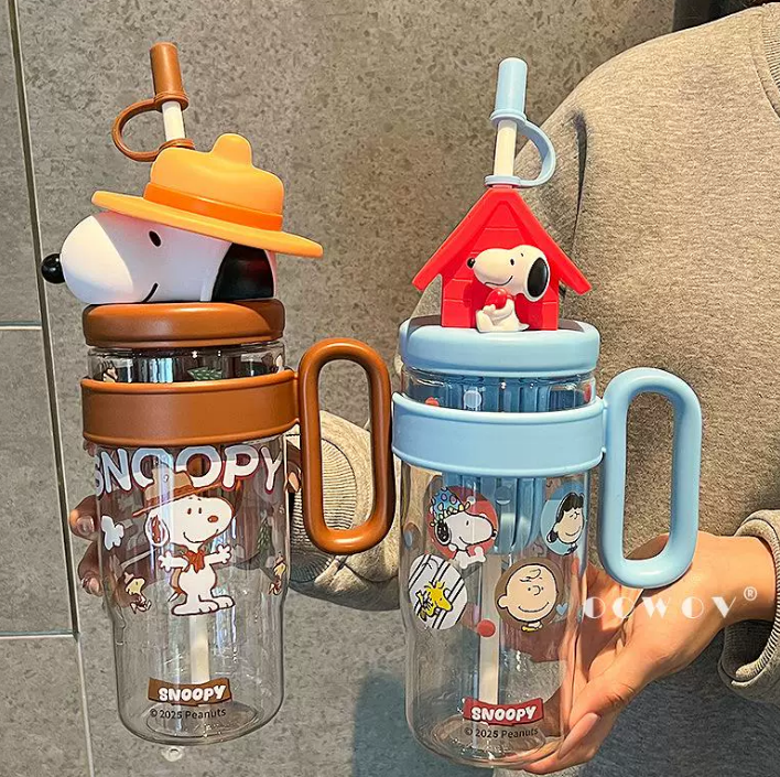 스누피 대용량 빨대 물병 1060ml (2종) 빨대컵 아이스 주전자 차거름망 포함