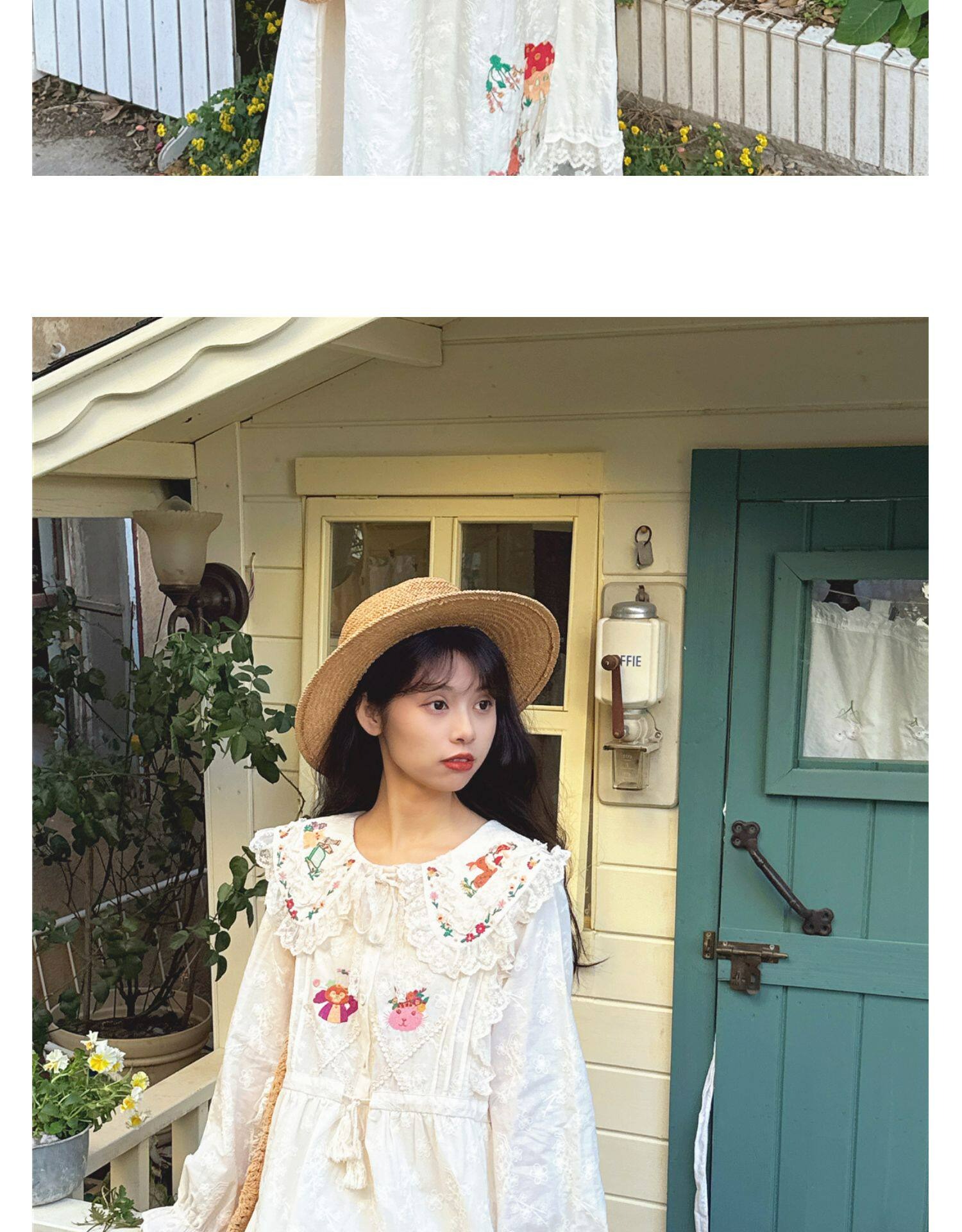 보헤미안 복고푼 순면 원피스 (종) 빅사이즈 원피스 임부목 집시 히피룩
