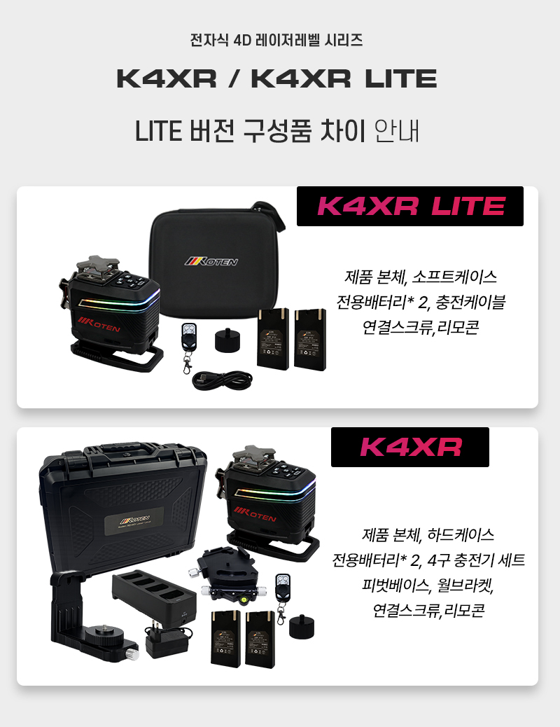 코텐 산업용 전자식 4D레벨기 K4XR(FULL SET)