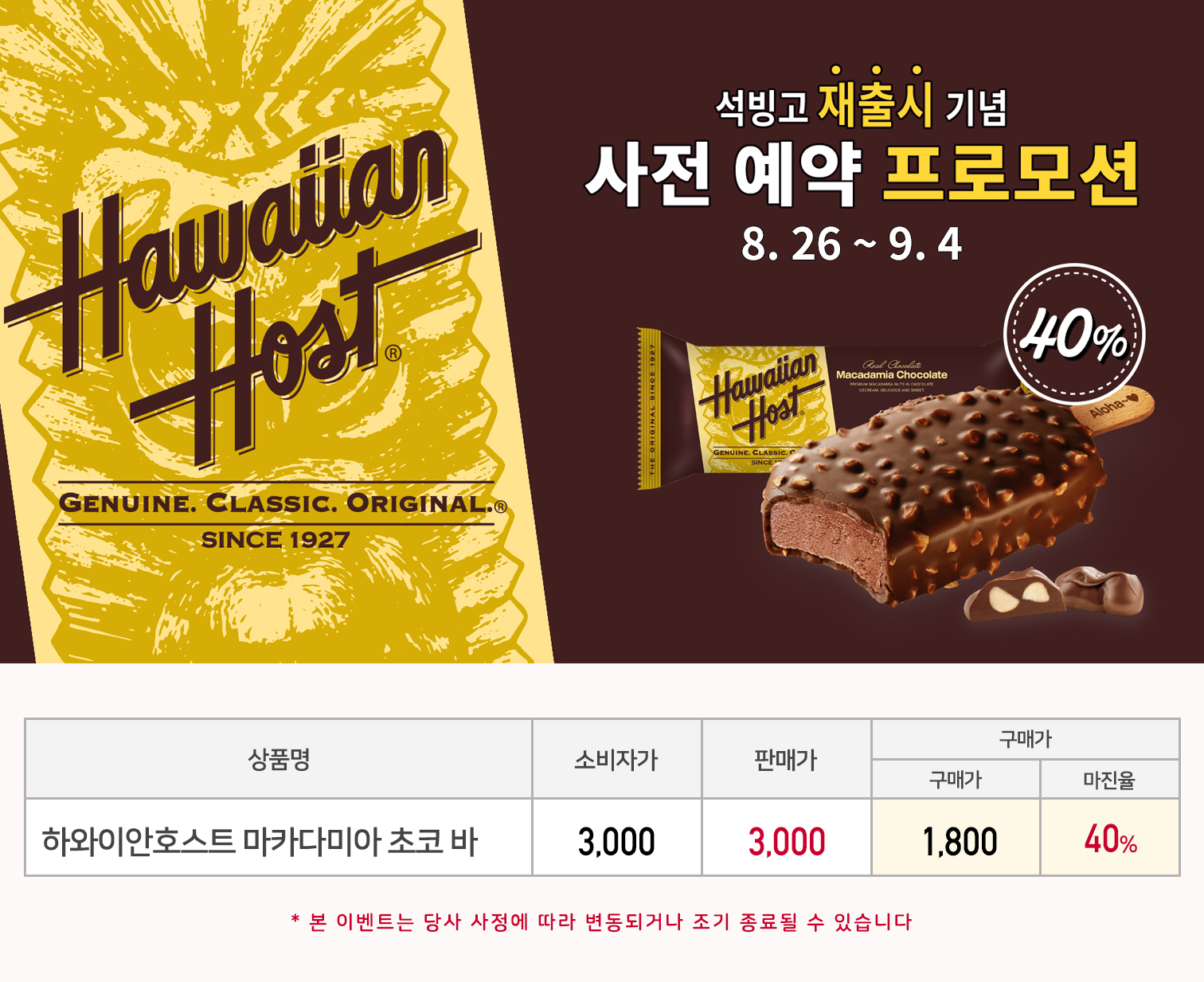 [신제품 37차 사전예약]하와이안호스트 마카다미아 초코 바/포켓몬 몬스터볼 아이스