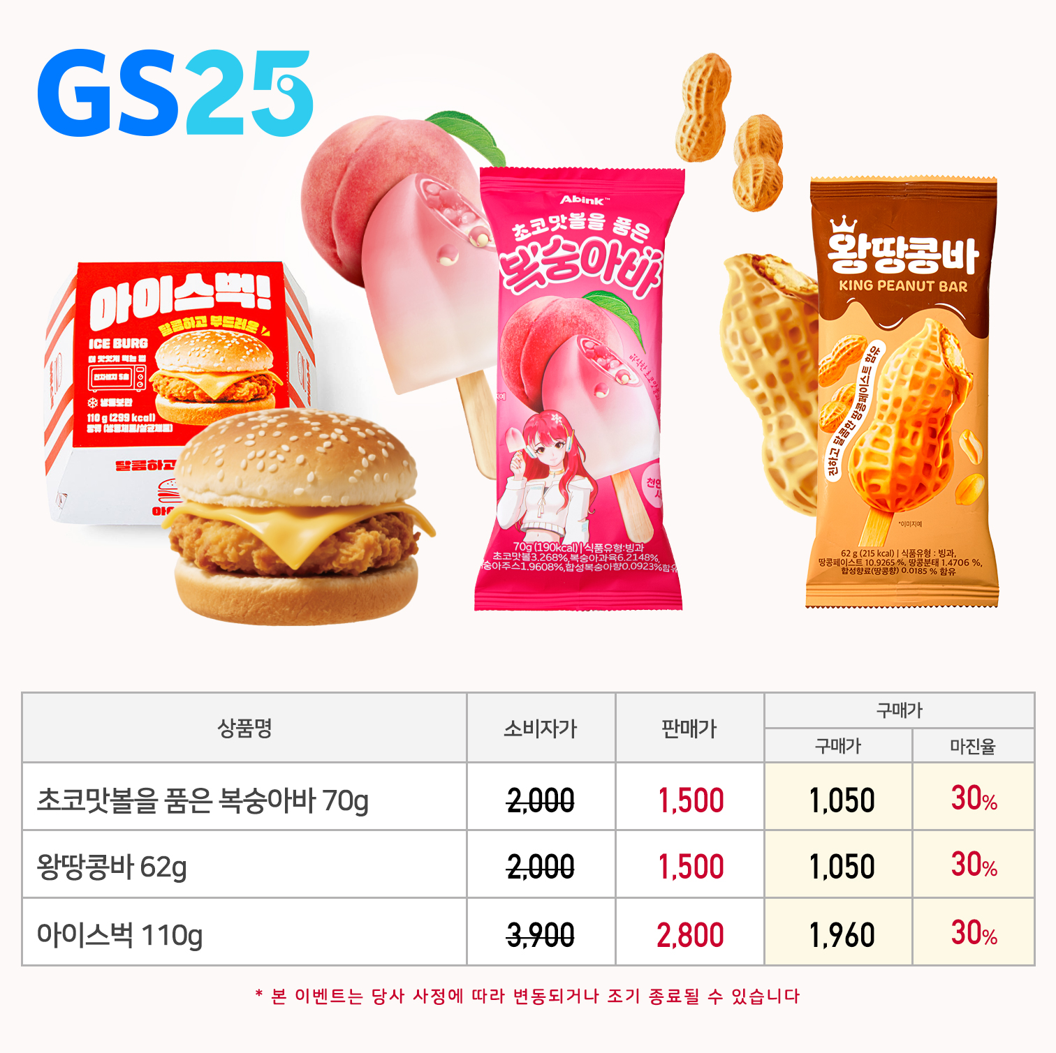 GS25 "신상" 아이스크림 모음