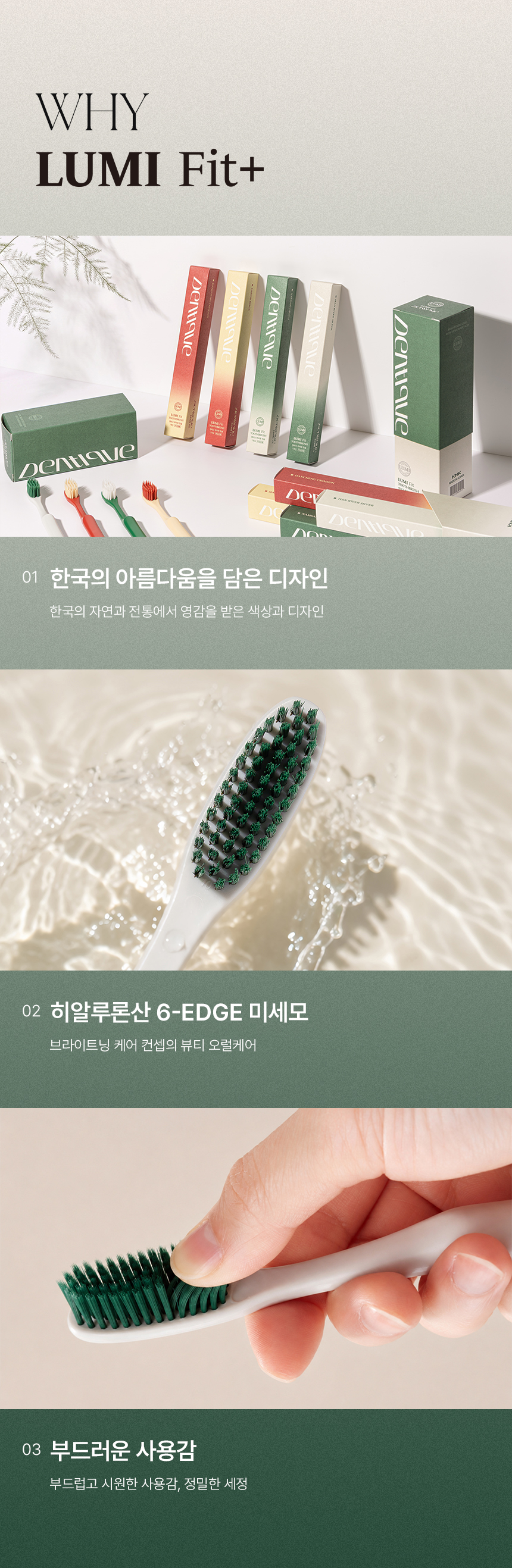 덴띠끄 루미핏 플러스 단청 크림슨 칫솔