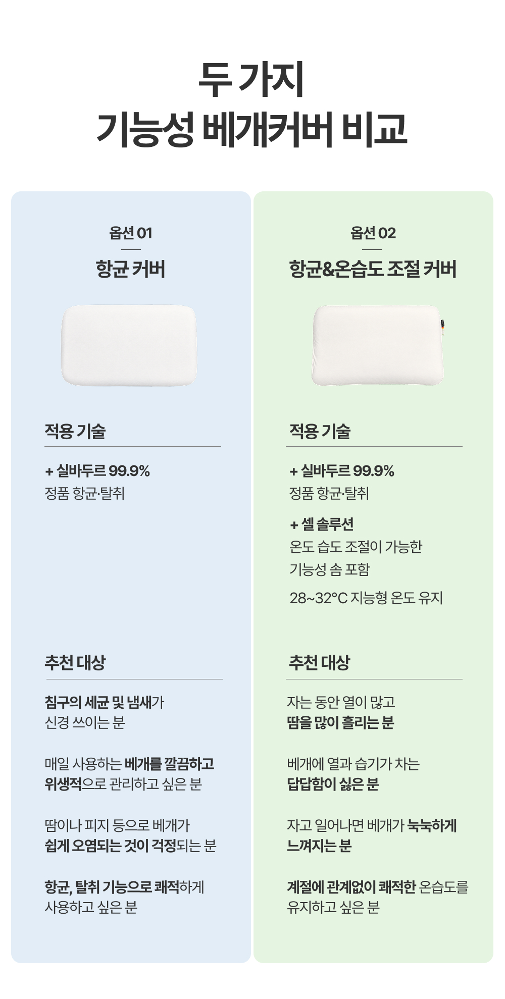 두피케어 항균&온도조절 기능성 베개커버