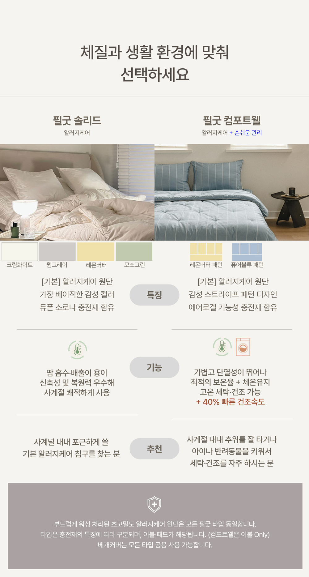 [1+1] 필굿 컴포트웰 알러지케어 차렵이불