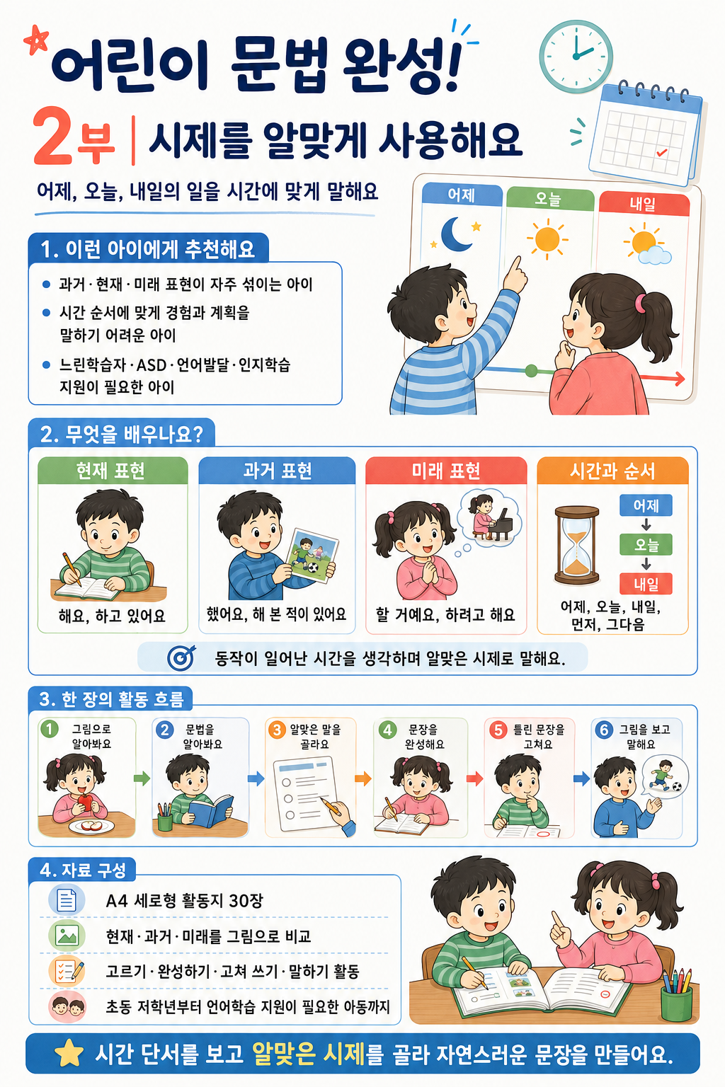 어린이 문법 완성1부-시제를 알맞게 사용해요 [애플파파]