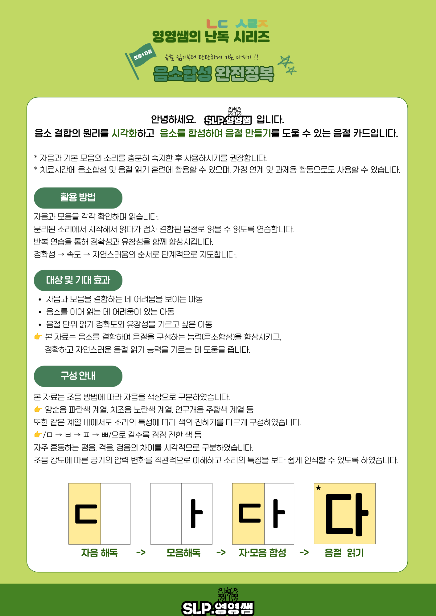 음소합성 완전정복 - CV음절 합성 [영영쌤의 난독시리즈]