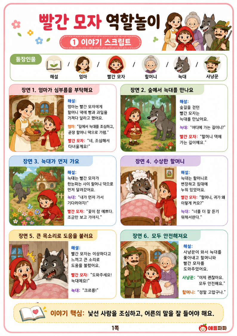 동화 이야기 놀이 스크립트. [애플파파]