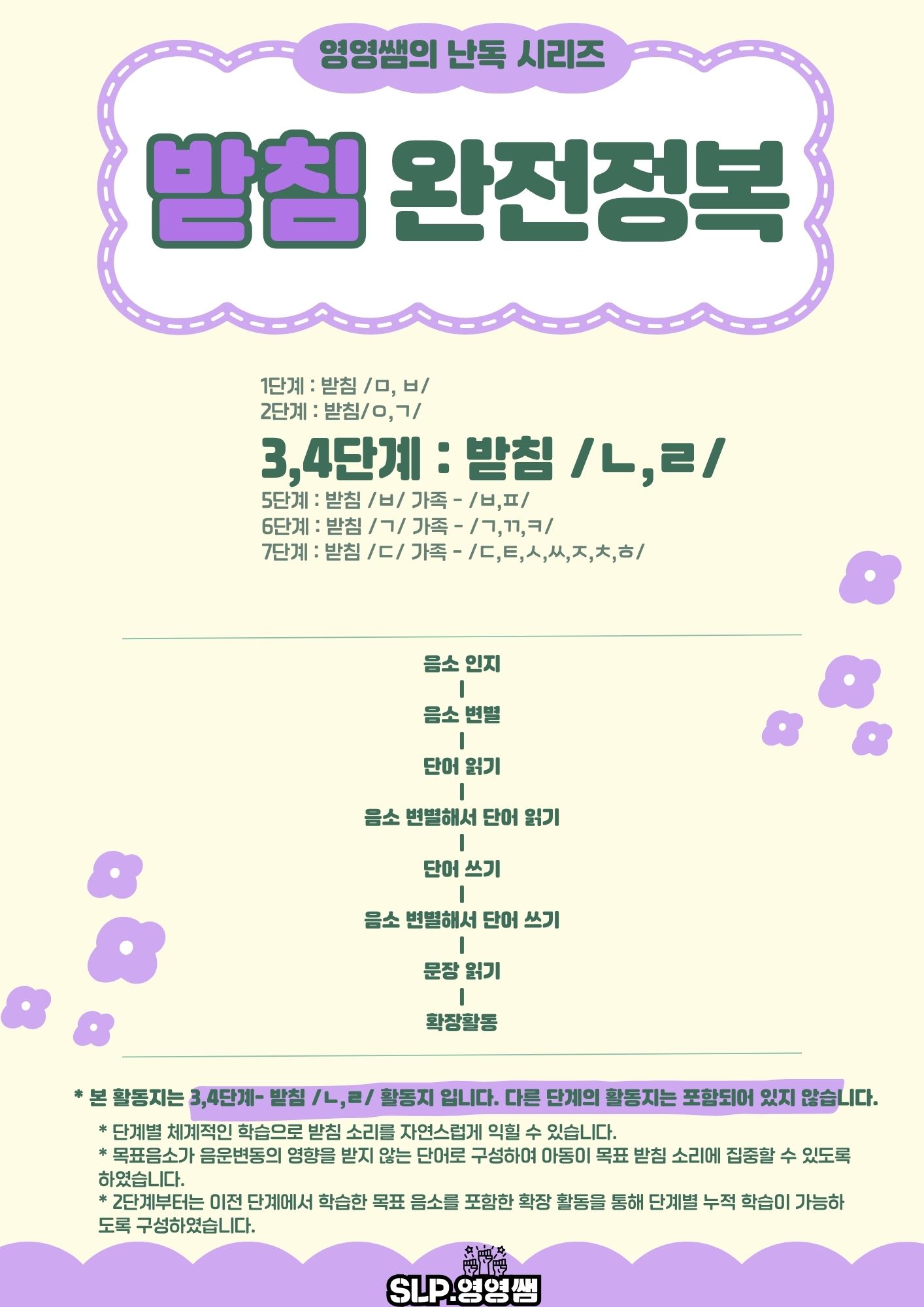 받침 완전정복 -받침 3,4단계 ㄴ,ㄹ [영영쌤의 난독 시리즈]