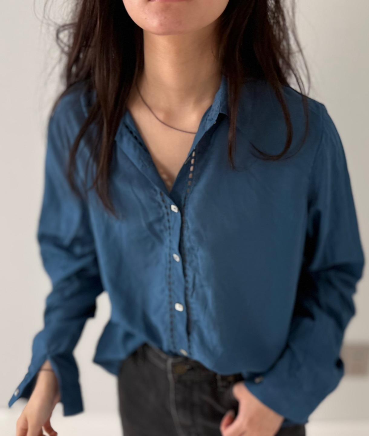 살크칼라블라우스