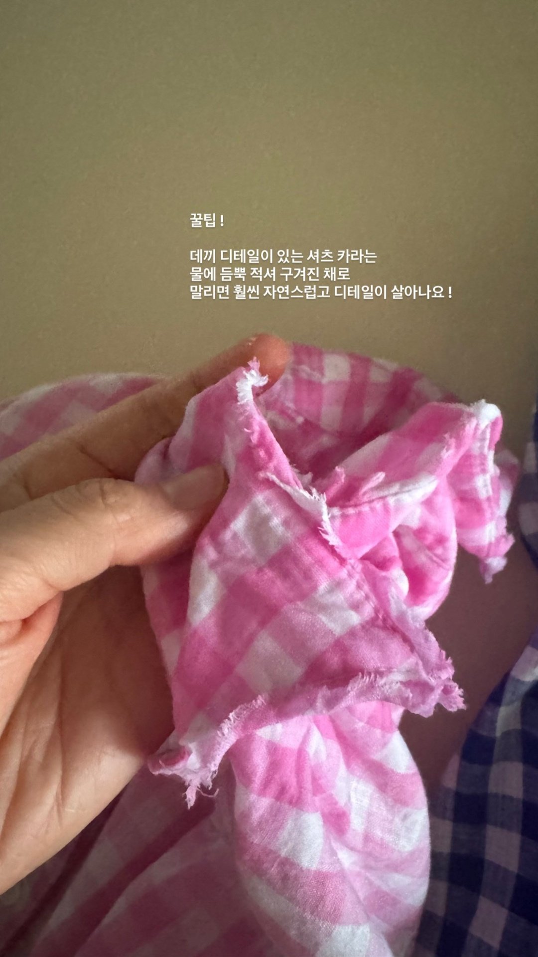 킹엄체크7부셔츠