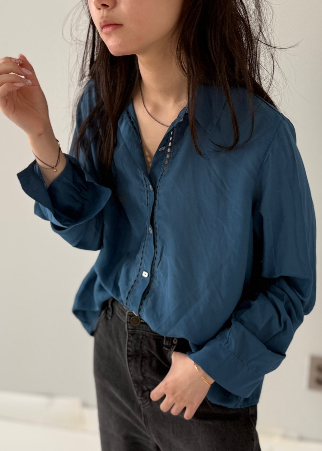 살크칼라블라우스