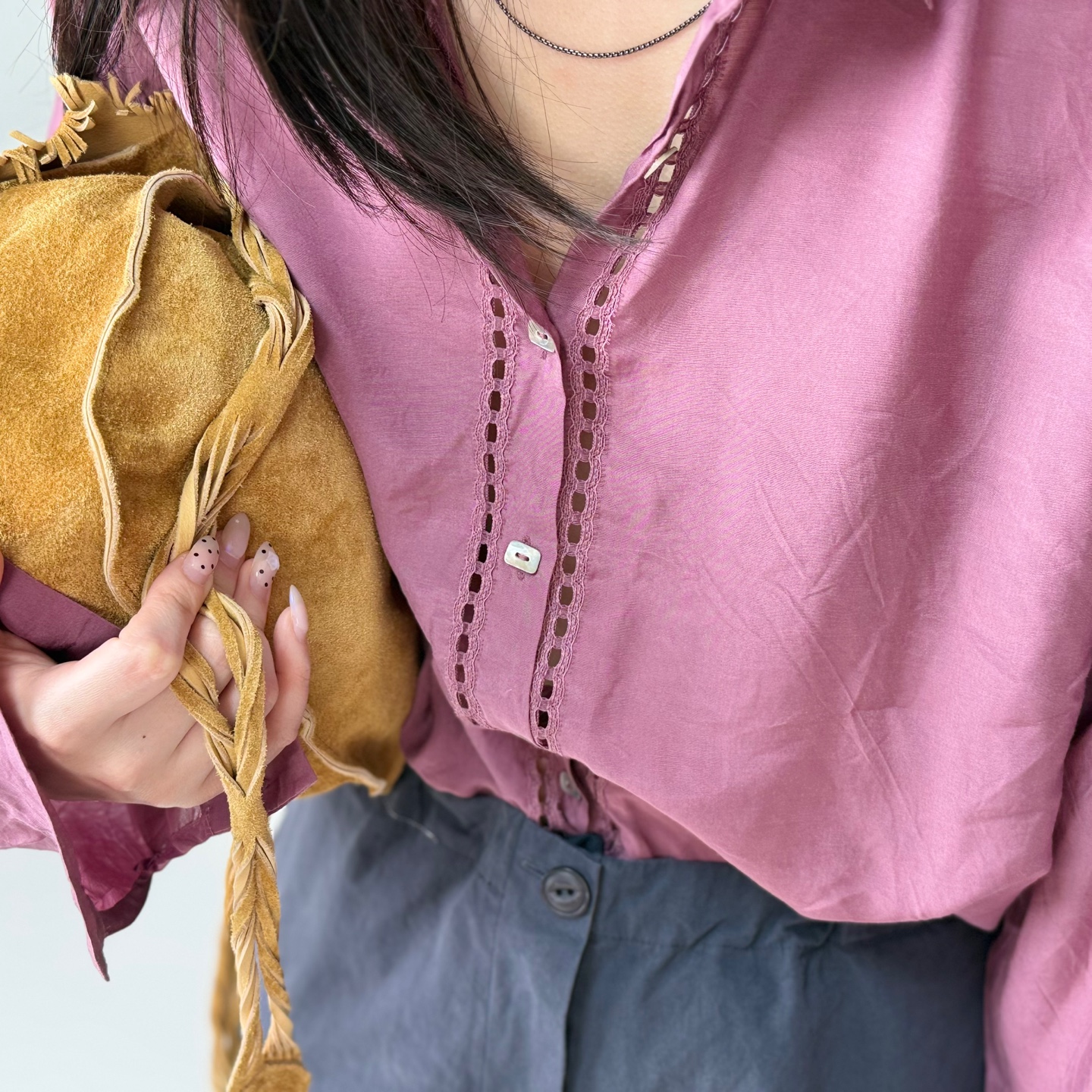살크칼라블라우스