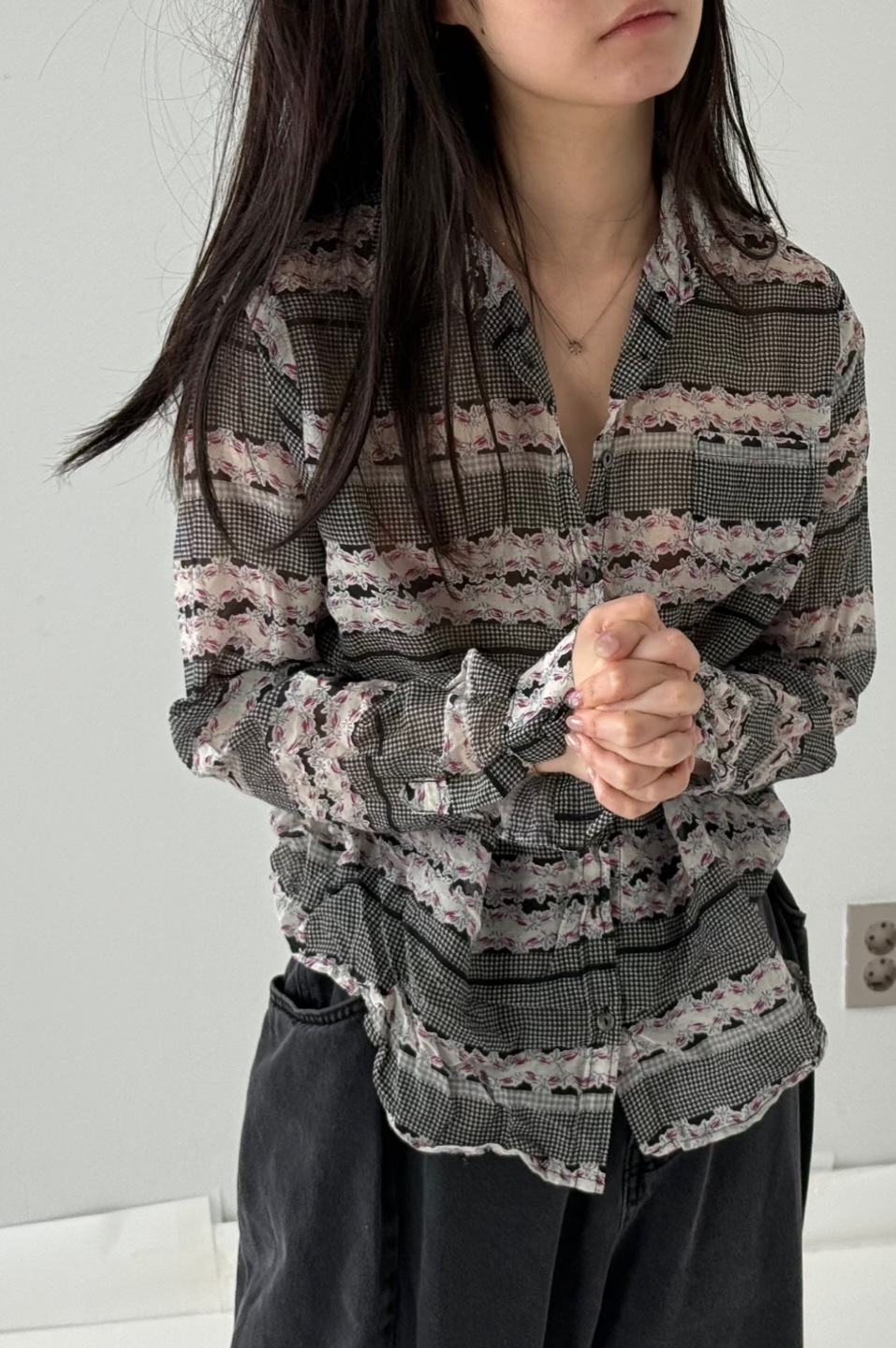 면실크블라우스