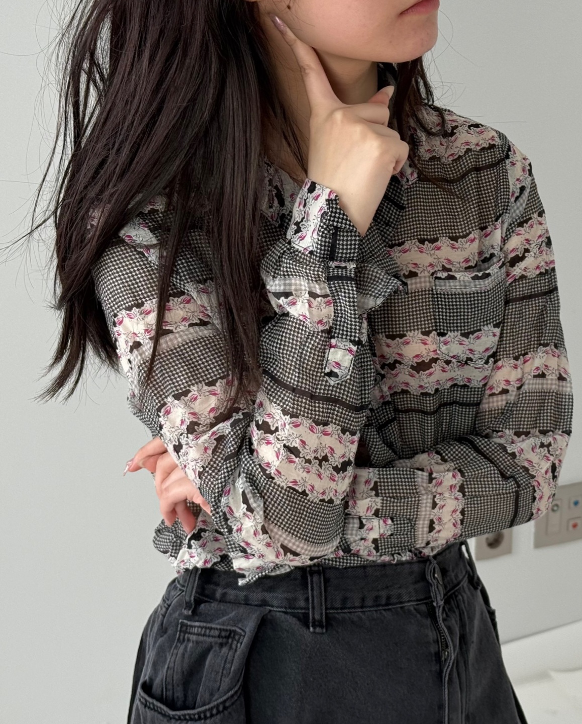 면실크블라우스