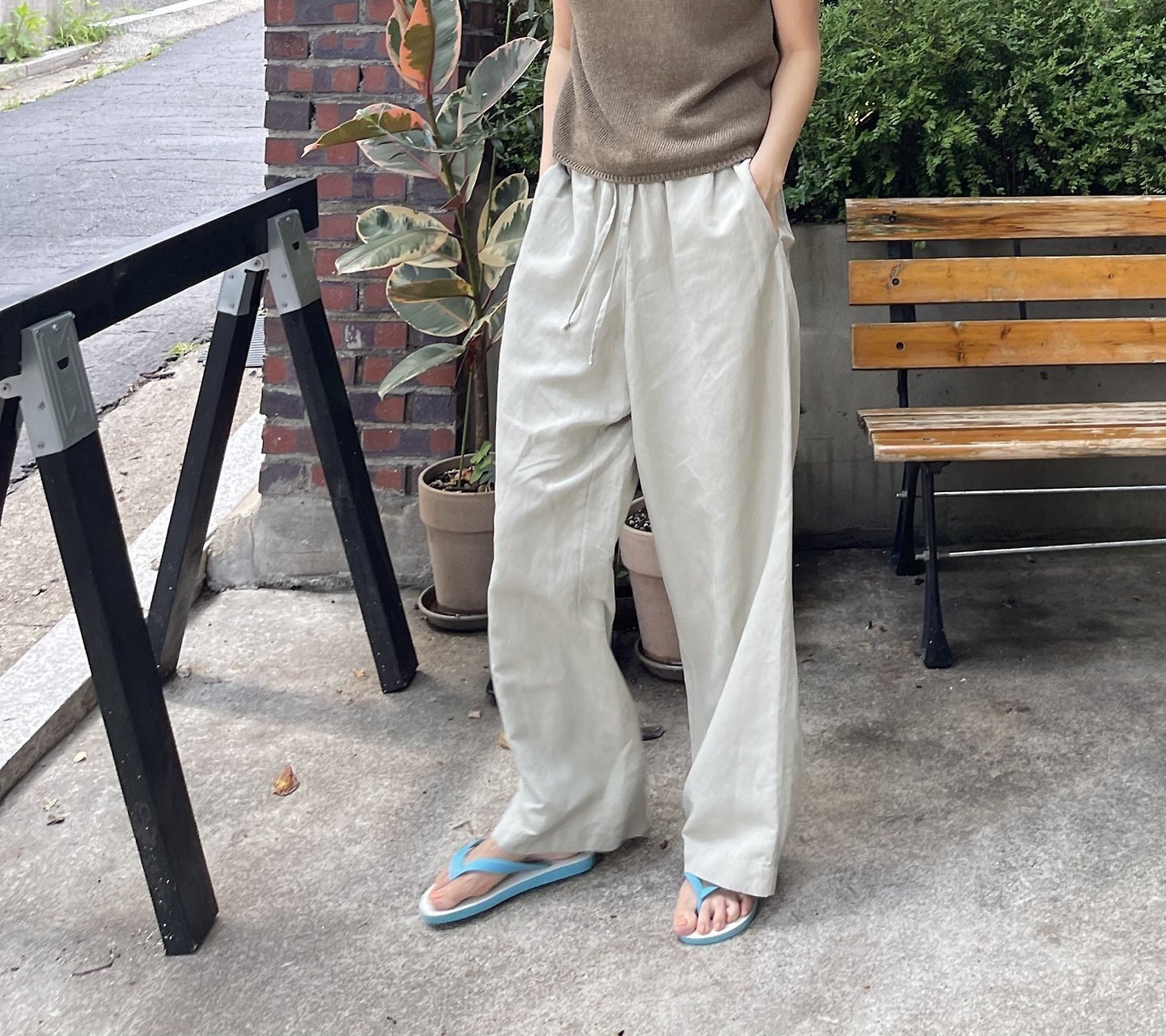 린넨밴딩팬츠