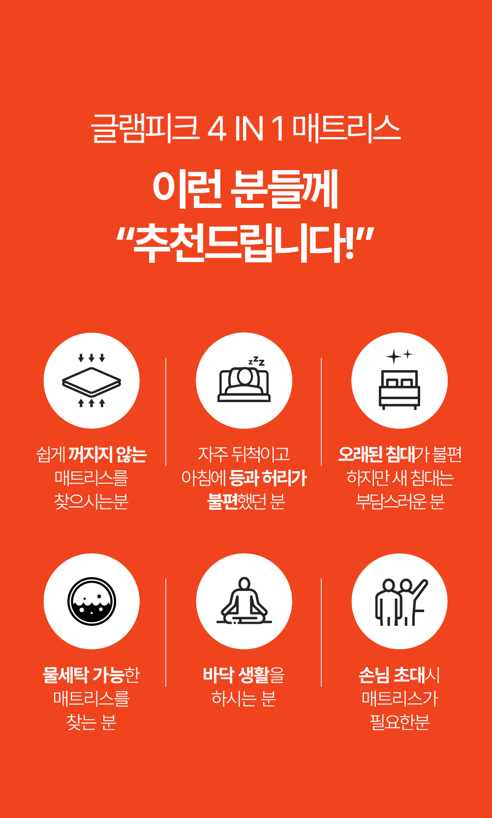 [17차 완판] 에어리온 토퍼 매트리스(차박, 캠핑, 침대, 거실, 손님용, 두툼한 매트리스)