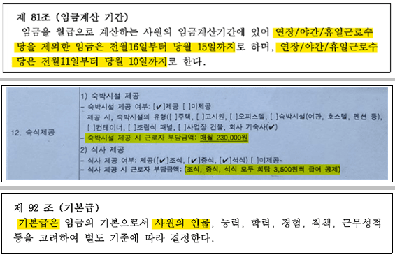 삼성중공업 외국인근로자(E-7-3) 취업규칙. 노조는 노동자의 권리행사를 과도하게 제한할 우려가 있다고 지적했다. 자료제공 삼성중공업 노동조합
