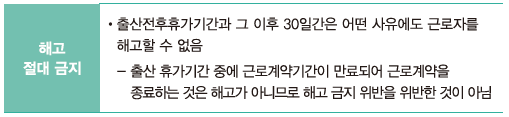 출산 전후 여성 근로자에 대한 다른 보호 조치 2