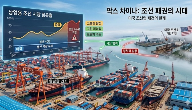 미국의 재산업화 전략이 산업 경제학의 기본 원리를 무시하고 있으며, 40년 넘게 상업용 선박 건조 시장에서 사라졌던 미국이 단기간에 경쟁력을 회복하기는 사실상 불가능하다는 지적이 나온다. 사진=구글 제미니아3
