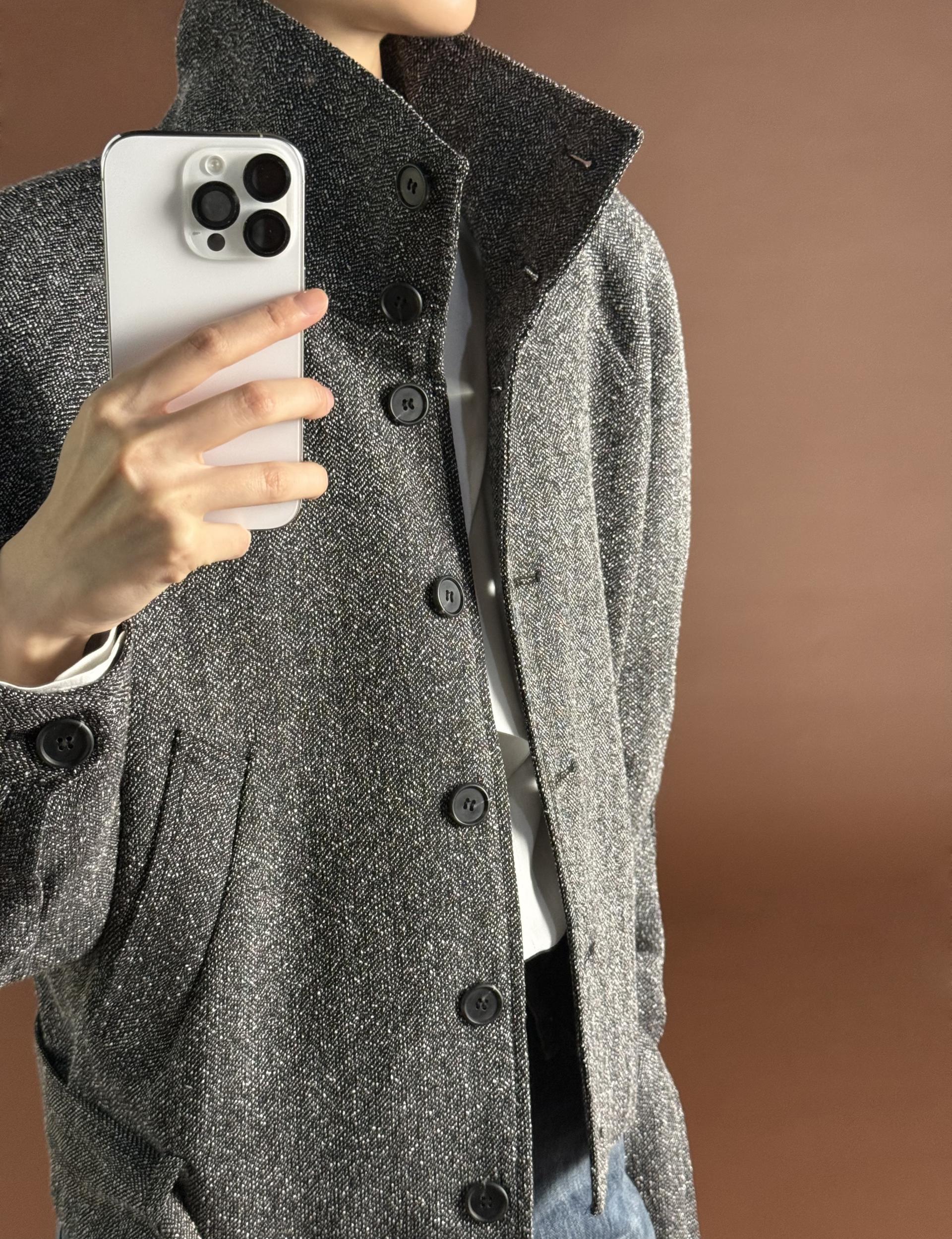 HERRINGBONE BELT JACKET