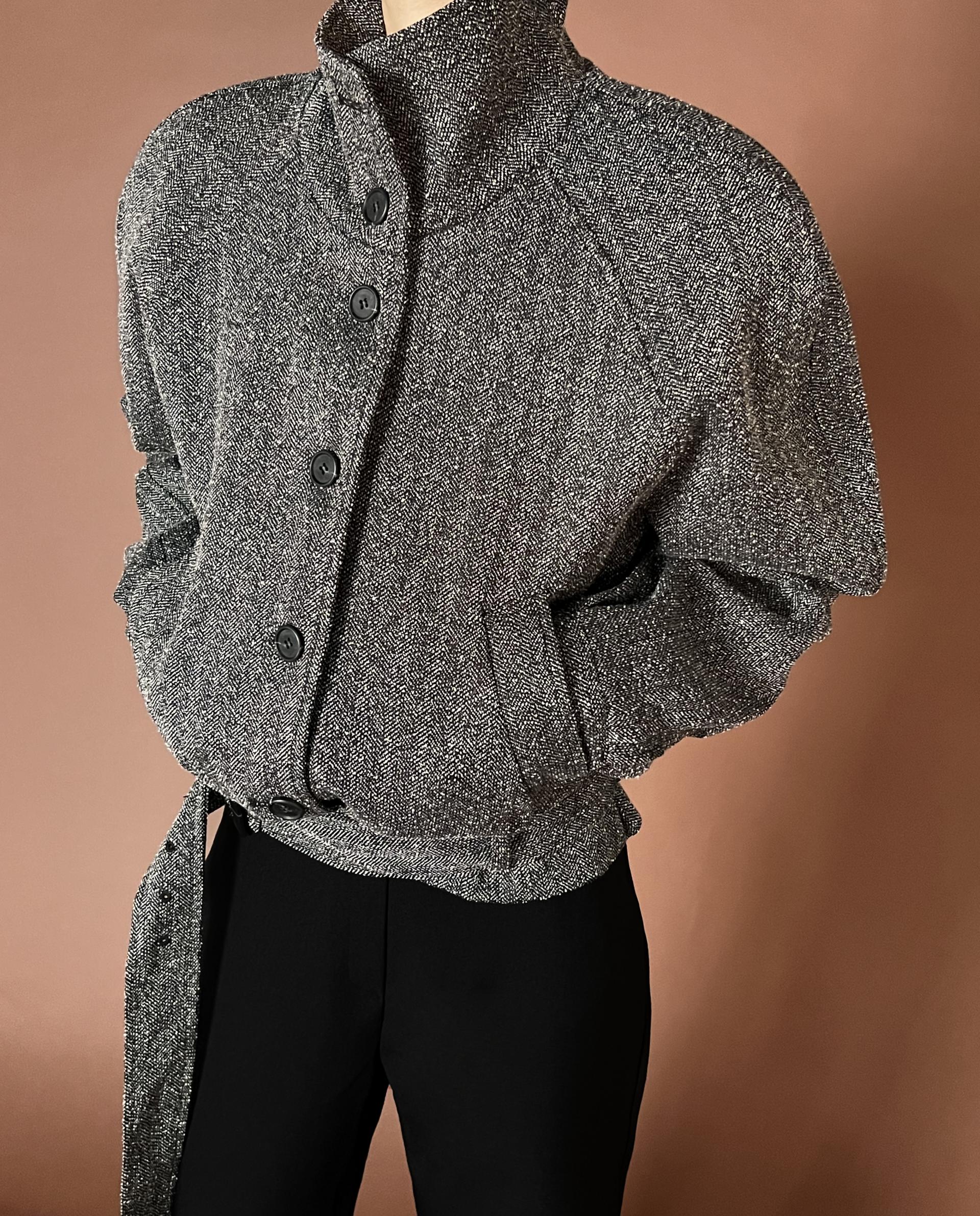 HERRINGBONE BELT JACKET