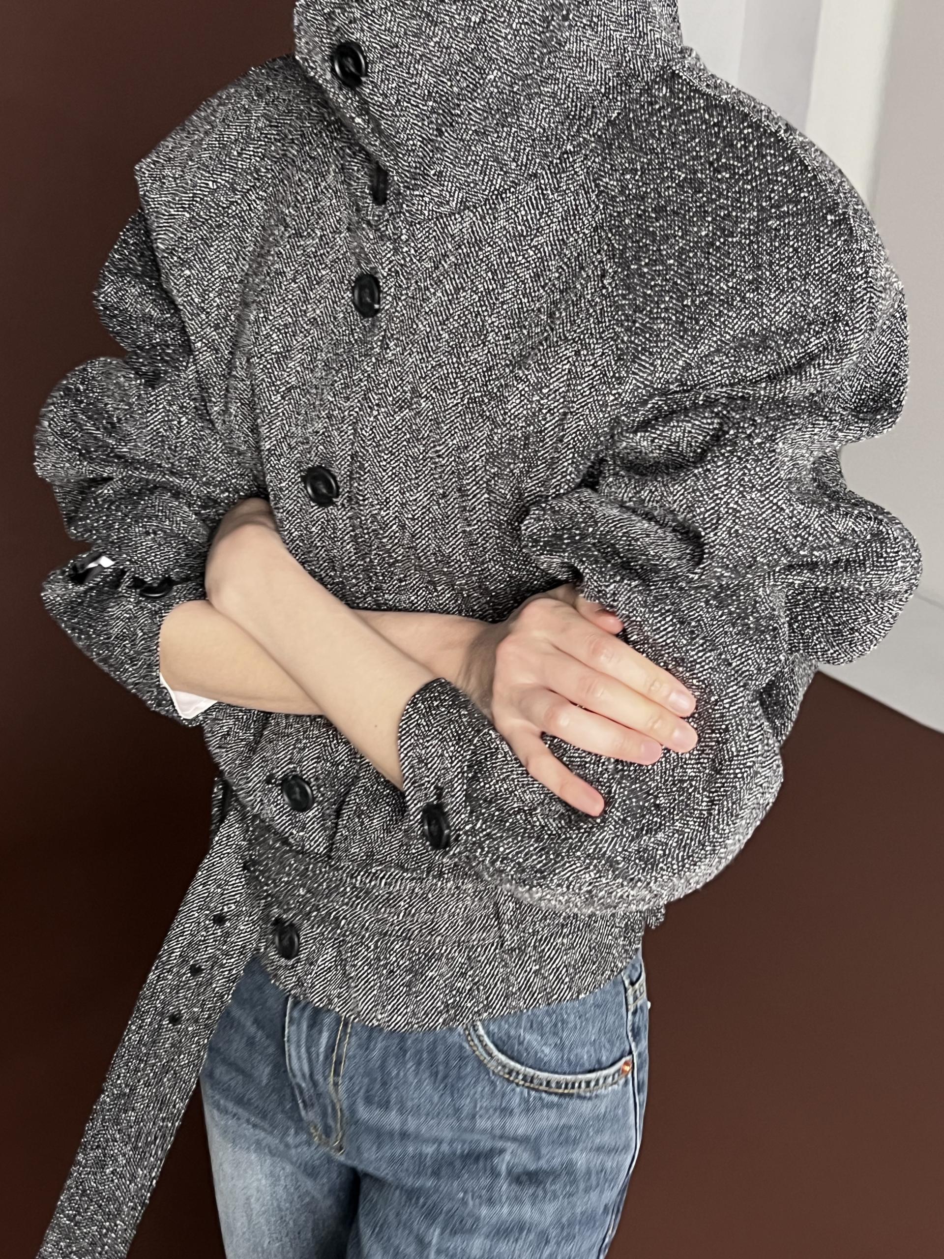 HERRINGBONE BELT JACKET
