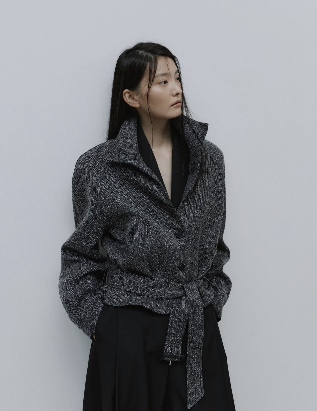 HERRINGBONE RAGLAN JACKET