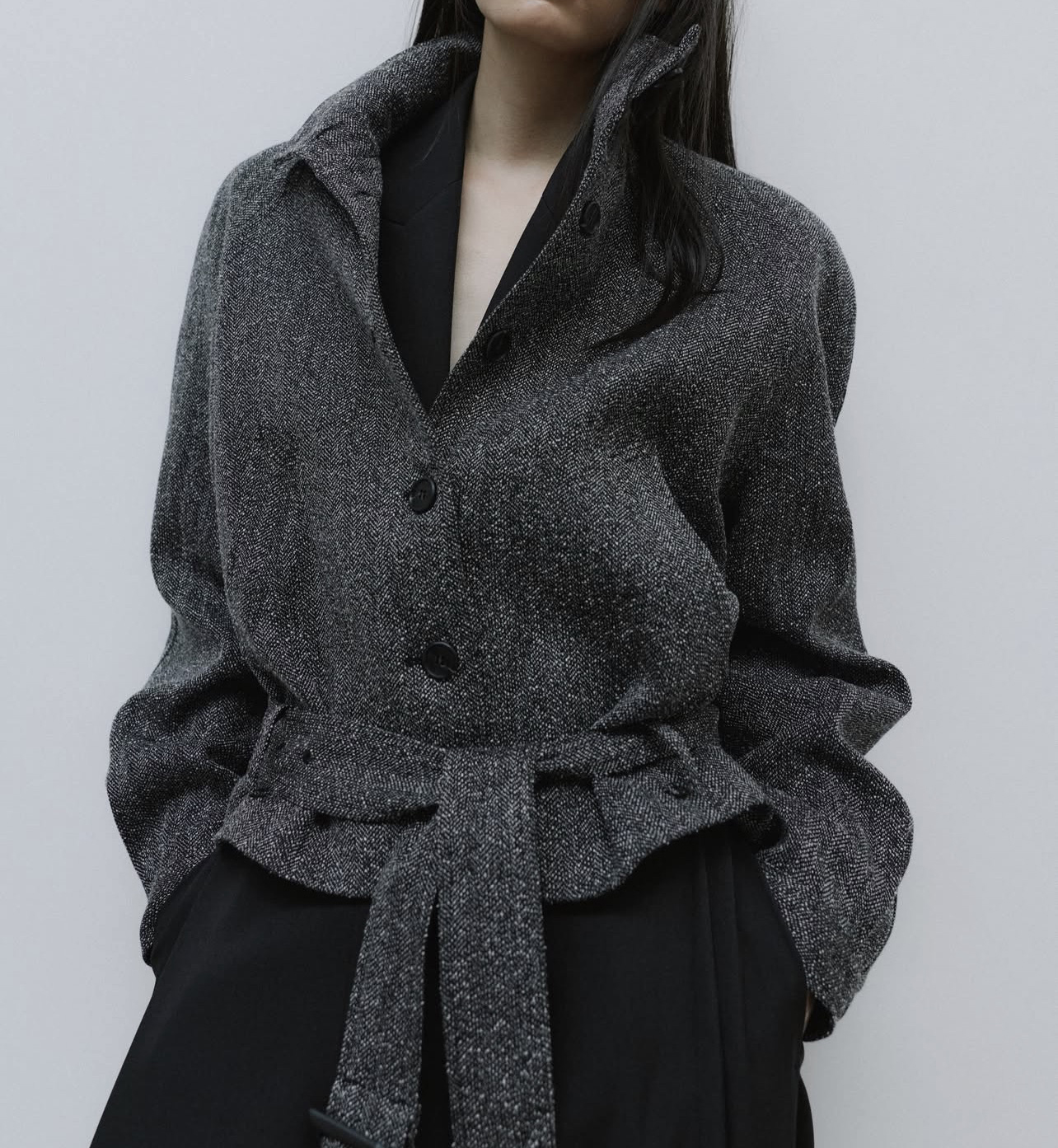 HERRINGBONE RAGLAN JACKET