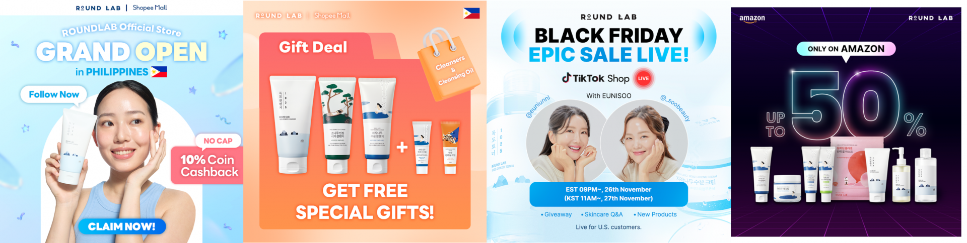 라운드랩 글로벌 콘텐츠 다양한 디자인 목적 사례