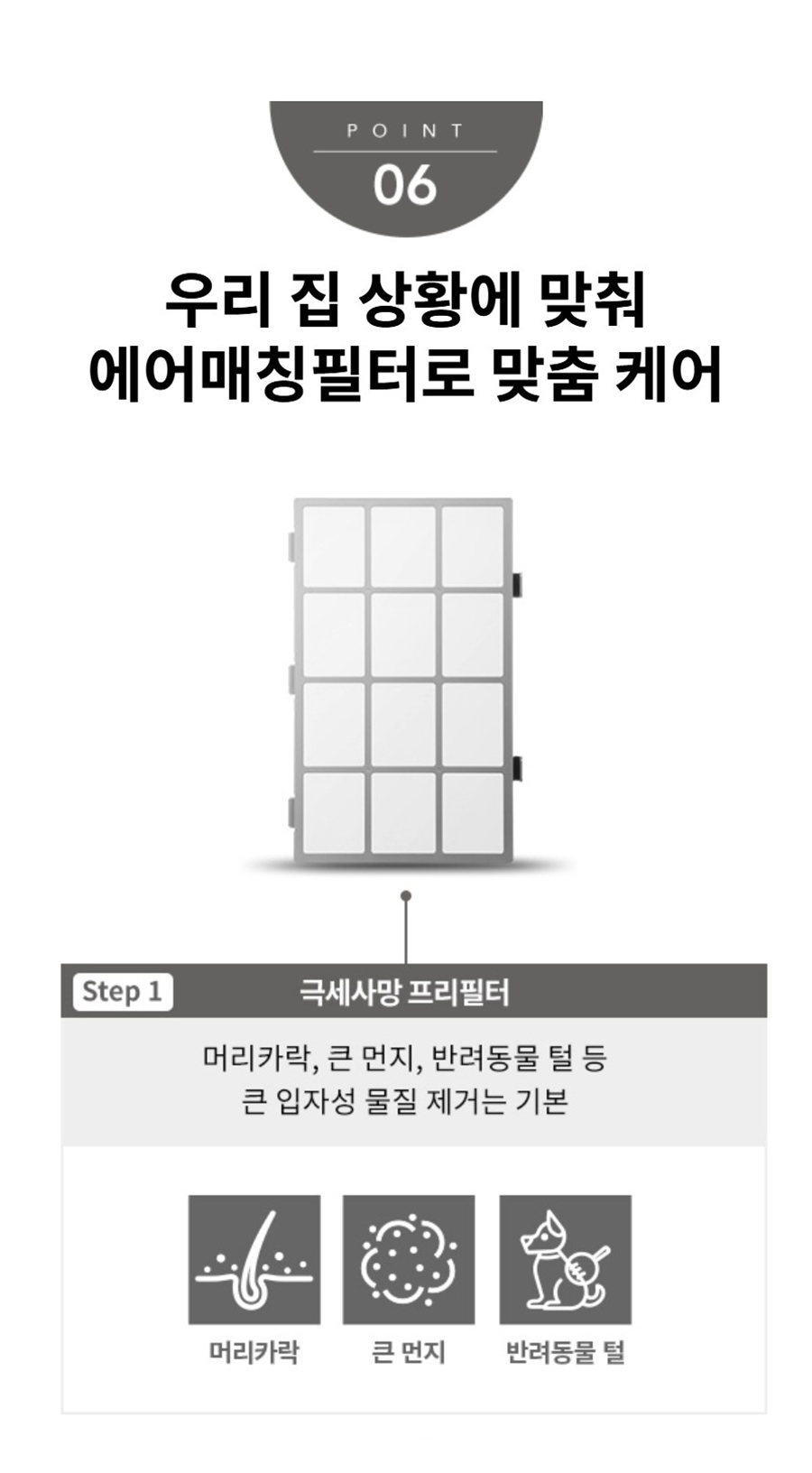 우리 집 상황에 맞춰 에어매칭필터로 맞춤 케어