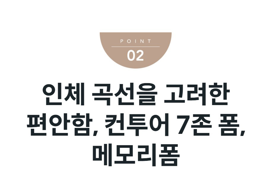 인체 곡선을 고려한 편안함, 컨투어 7존 폼, 메모리폼