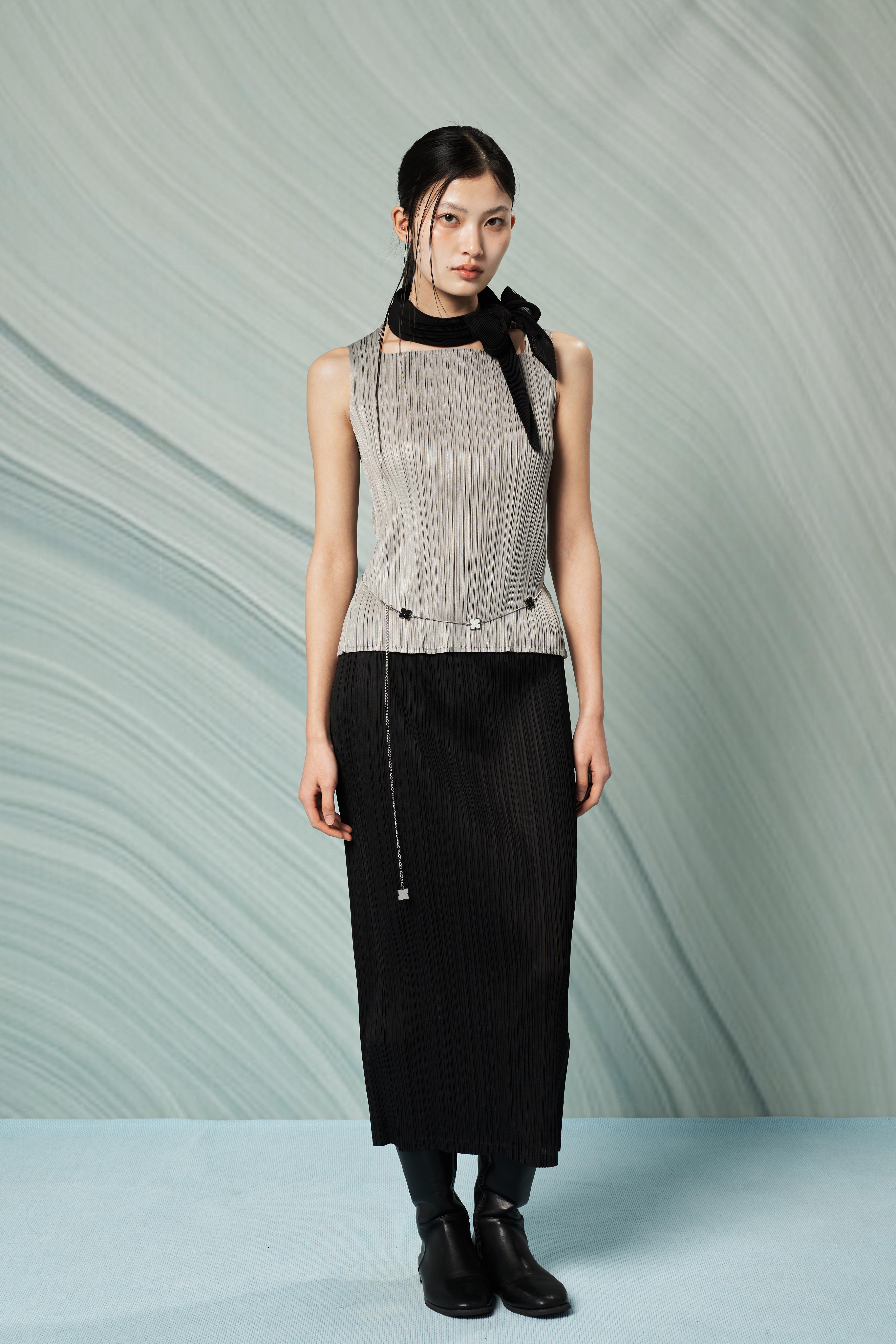 Belted Sleek Maxi Skirt