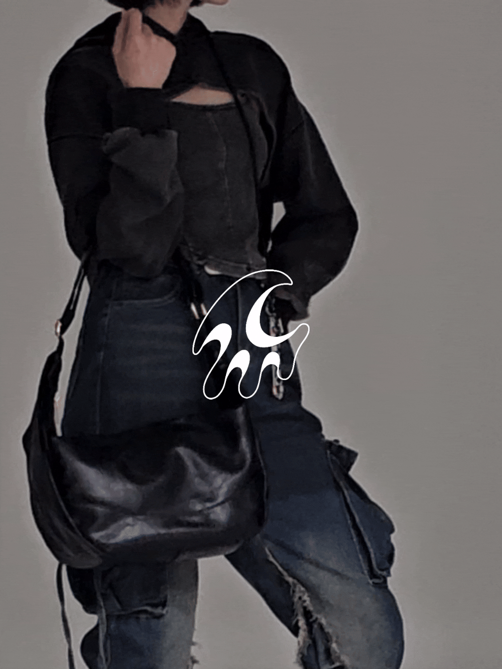Under Line Vegan Leather Hobo Cross Bag