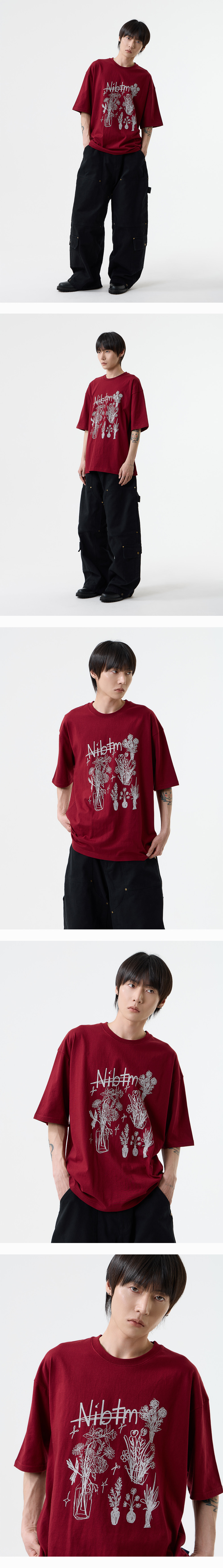 [나띵이즈베럴댄미] FLOWER SKETCH TEE