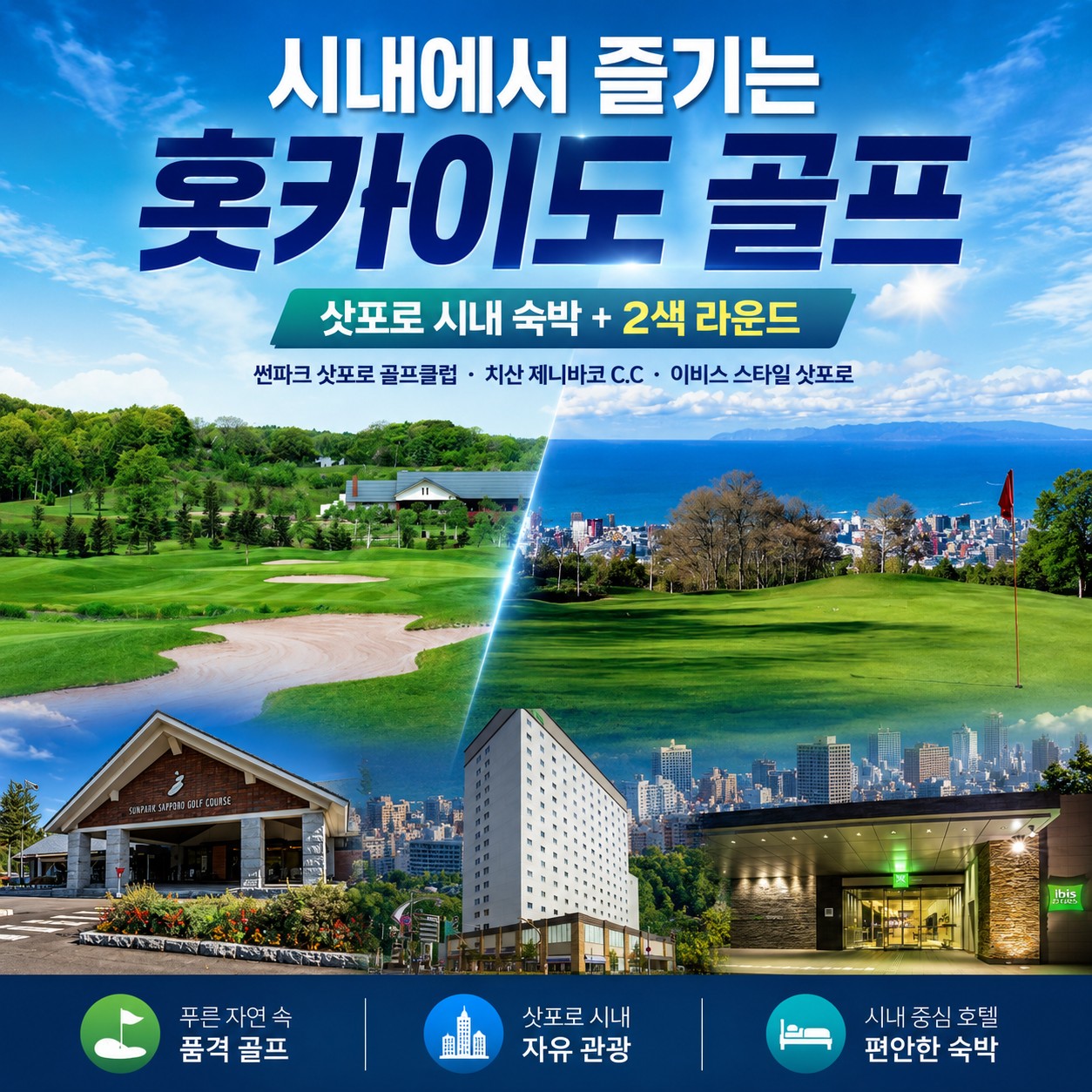 ⛳삿포로 시내 2색 실속 골프⛳