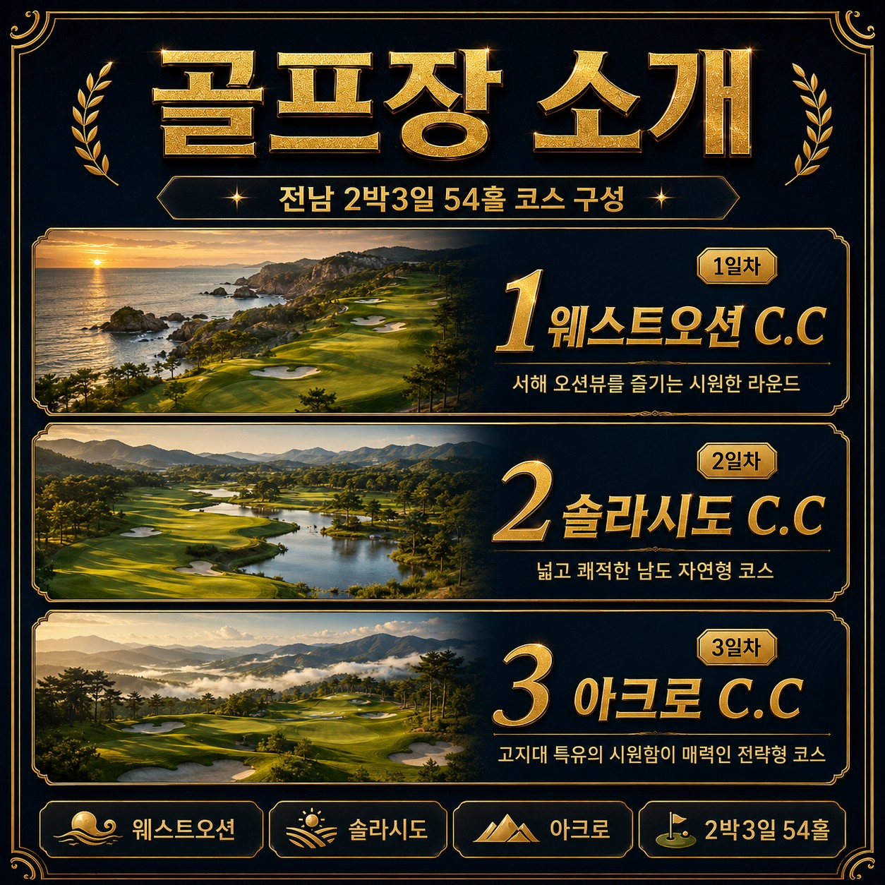 ⛳️[7월]전남 2박3일 골프휴가 특가