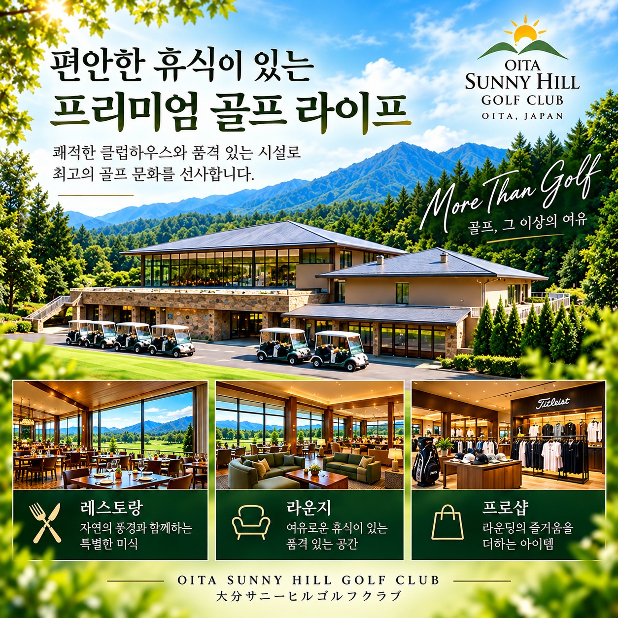 ⛳온천도시 벳푸 시티 호텔 3색 골프<3박4일>⛳