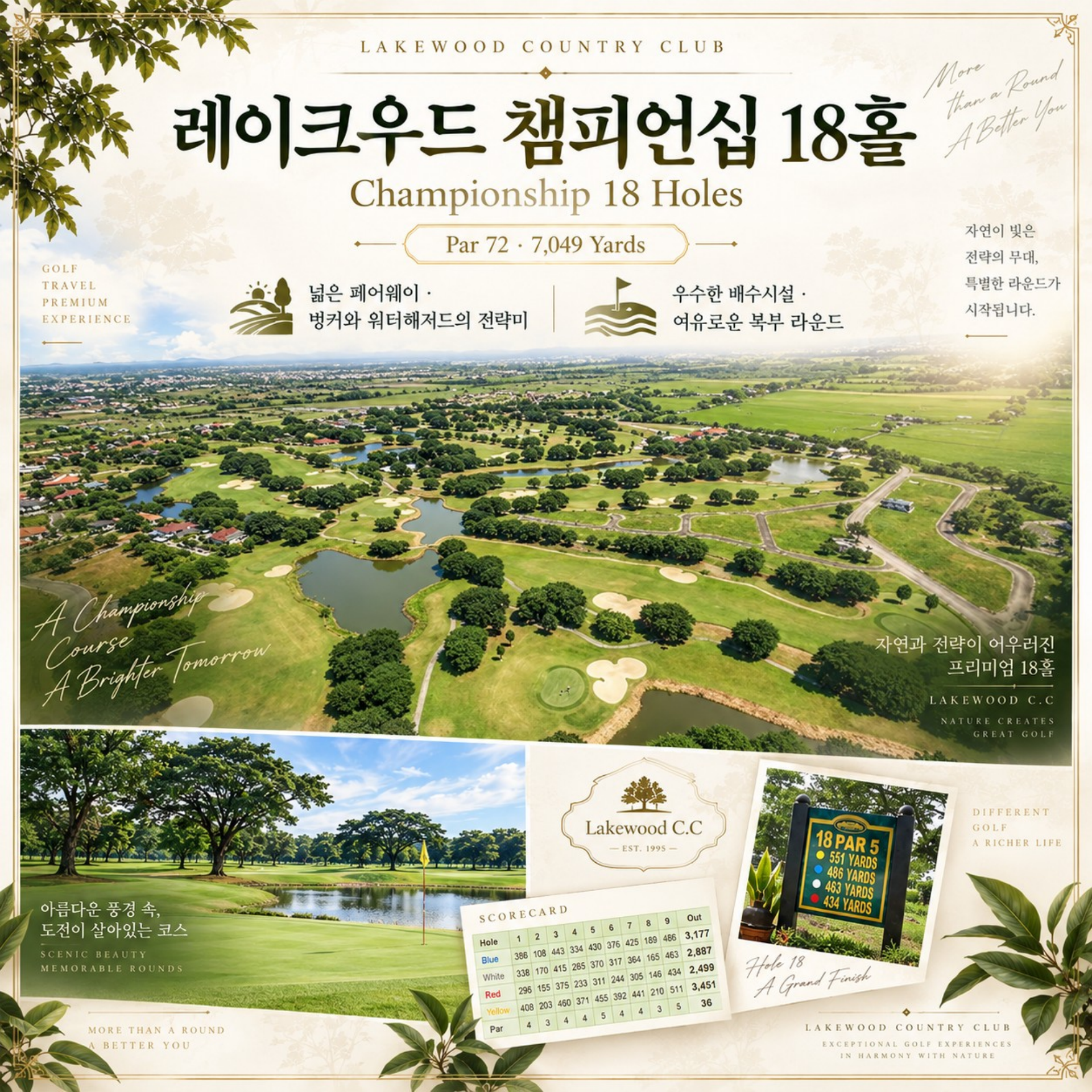 🌴 필리핀 클락 레이크우드 C.C 무제한 골프 <3박5일>